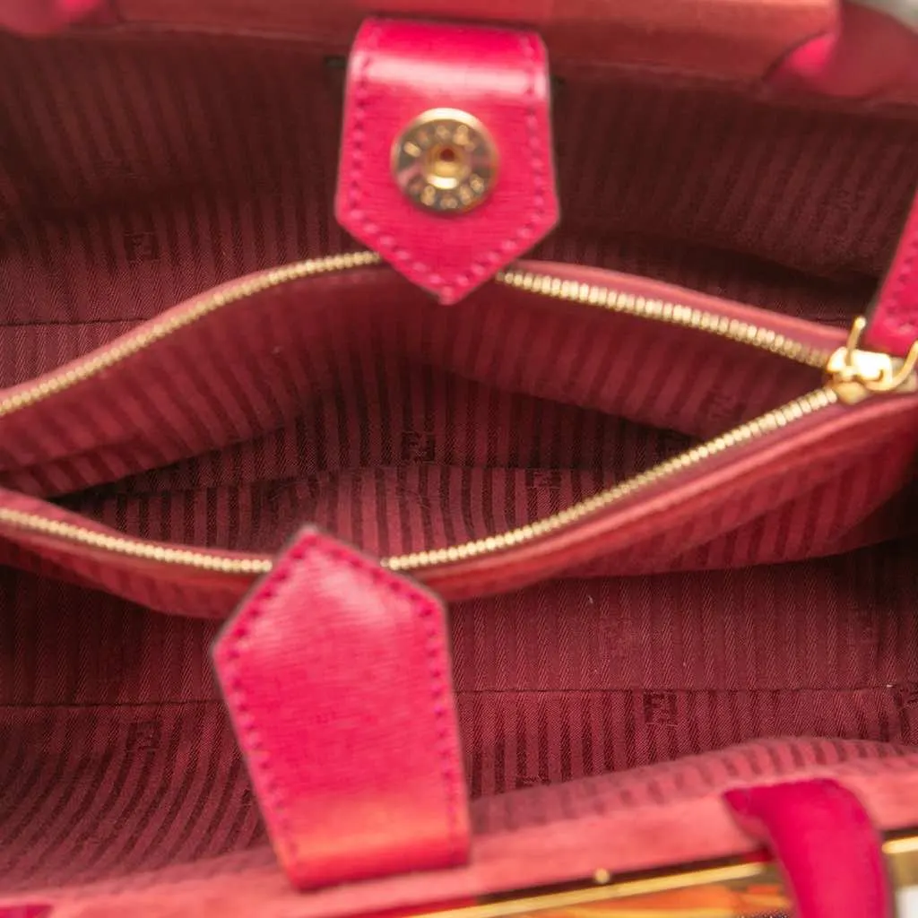 Fendi Leather Petit 2Jours Pink Leather Good - Model View
