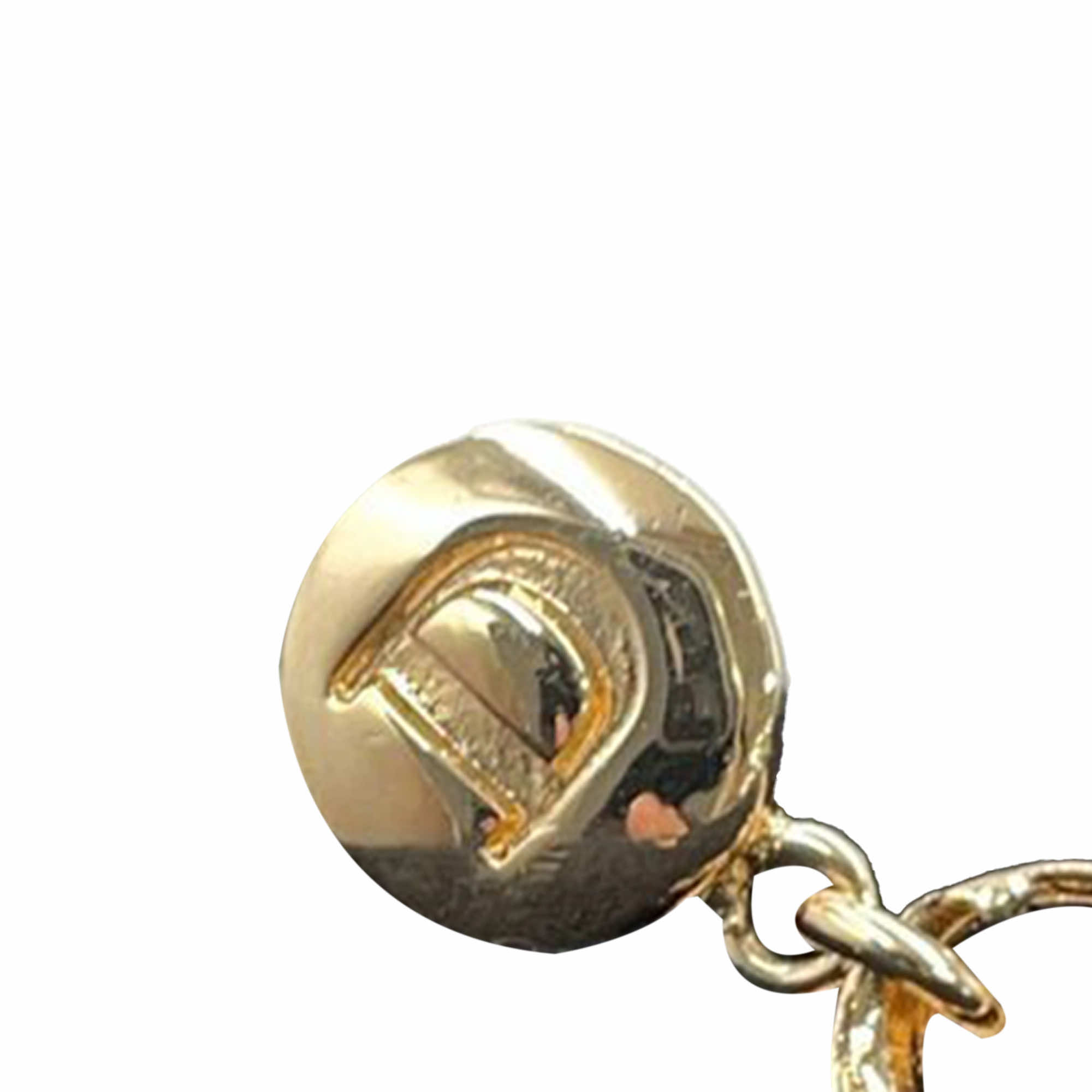 Dior Gold Plated Saddlebag Drop Bullet Back Earrings - Side view