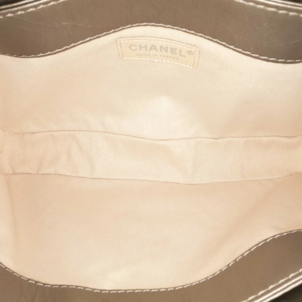Chanel Small Aged Calfskin Lady Pearly Flap Brown Leather Good - Model View