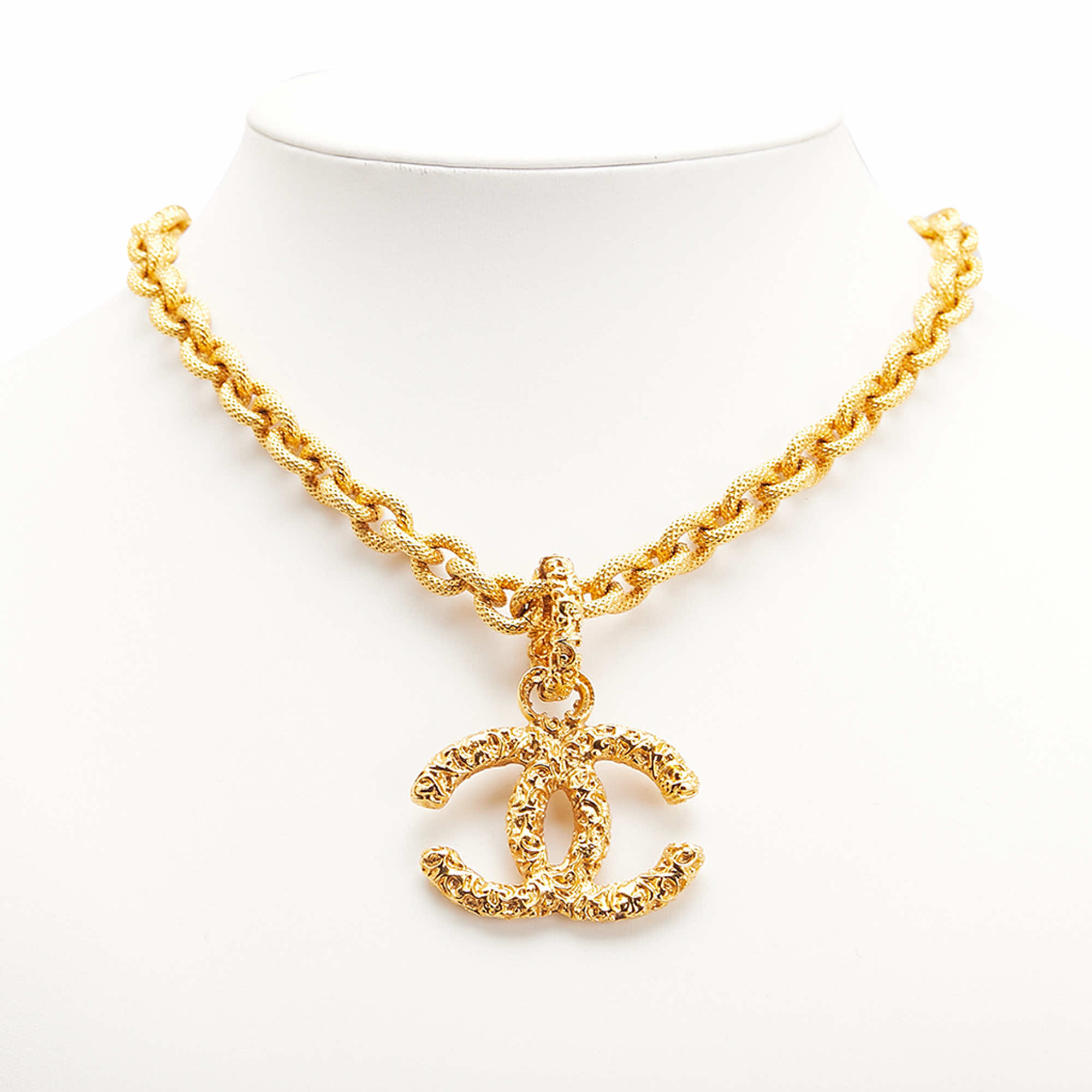 Chanel Lava Collection CC 24K Yellow Gold Pendant Necklace - Image 6