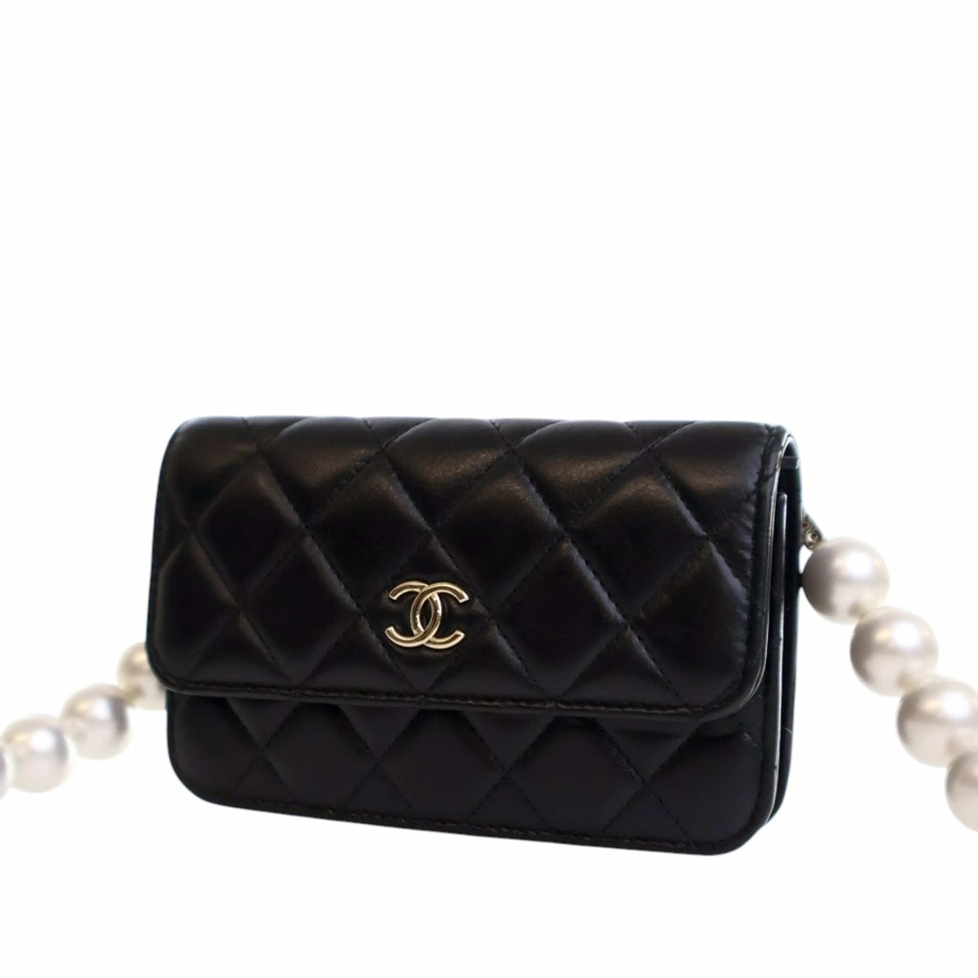 Chanel Quilted Lambskin Maxi Pearls Clutch With Chain - 3