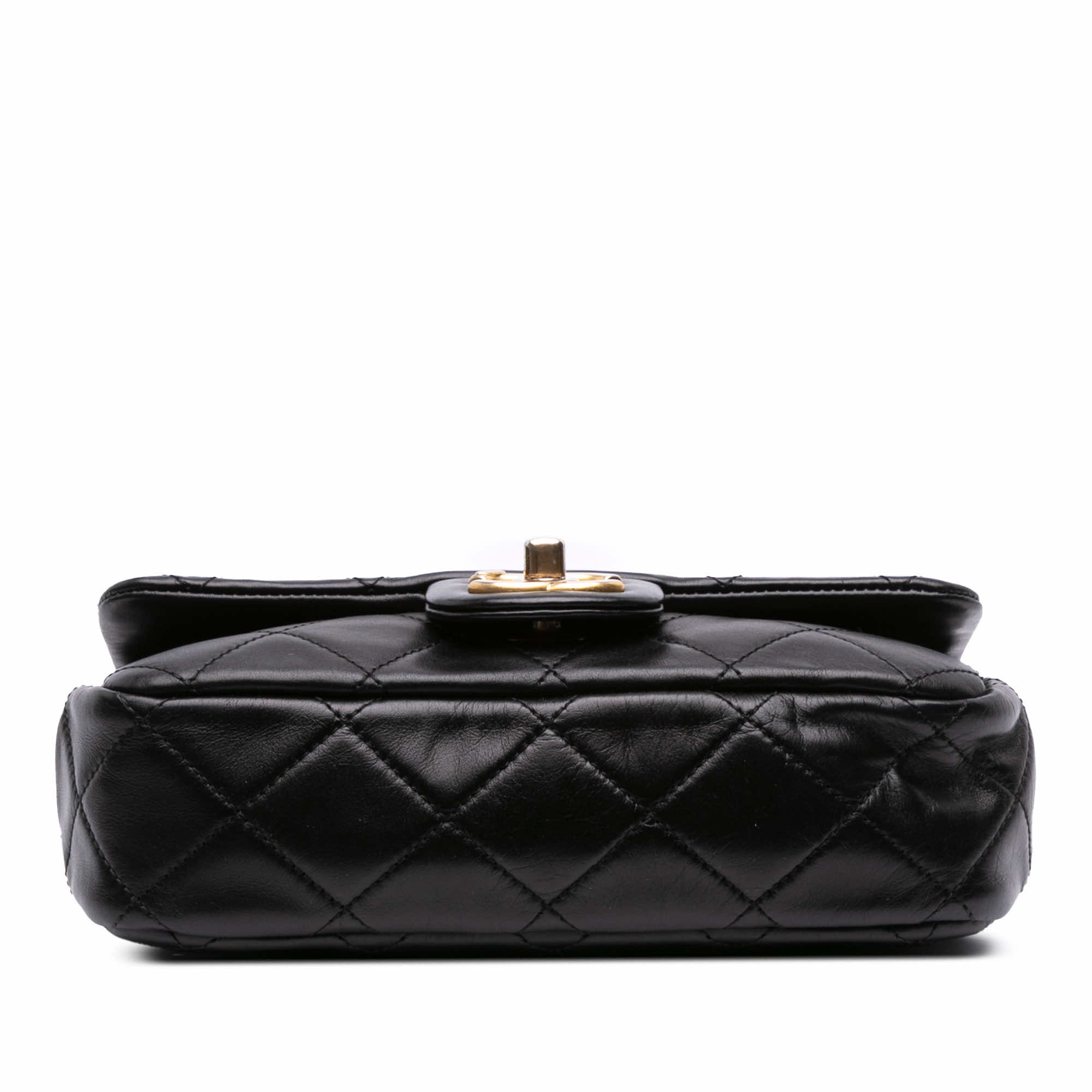 Chanel Mini Quilted Calfskin Crystal Pearls Chain Flap - Image 6