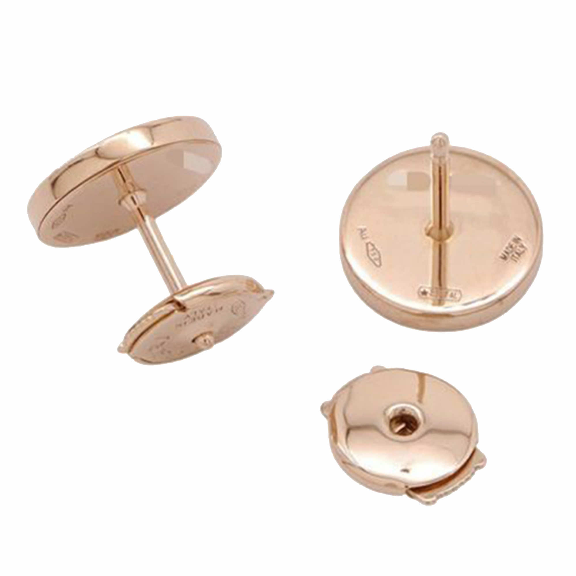 Bvlgari 18K Rose Gold and Malachite Bvlgari Stud Earrings - Image 6