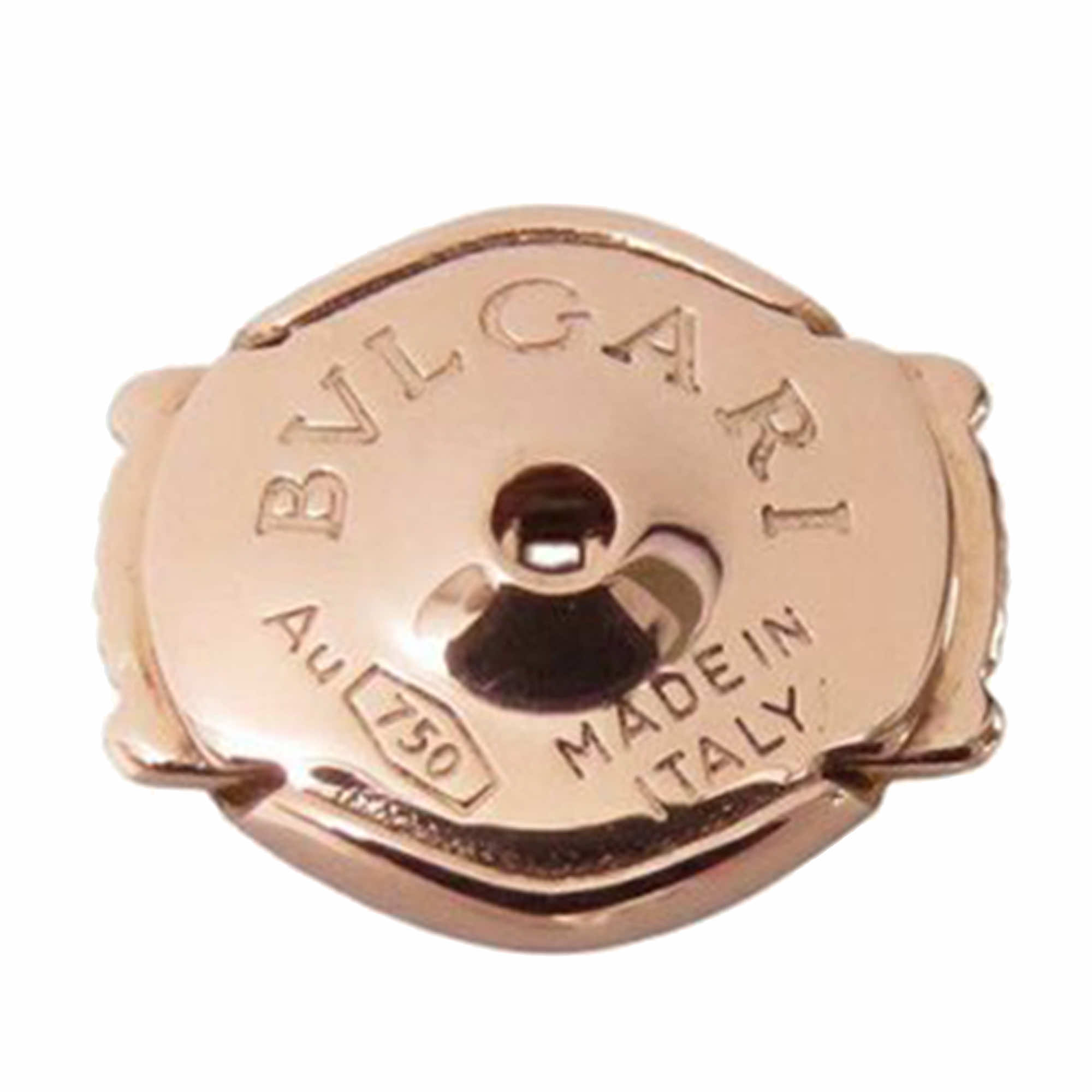 Bvlgari 18K Rose Gold and Malachite Bvlgari Stud Earrings - Detail 1