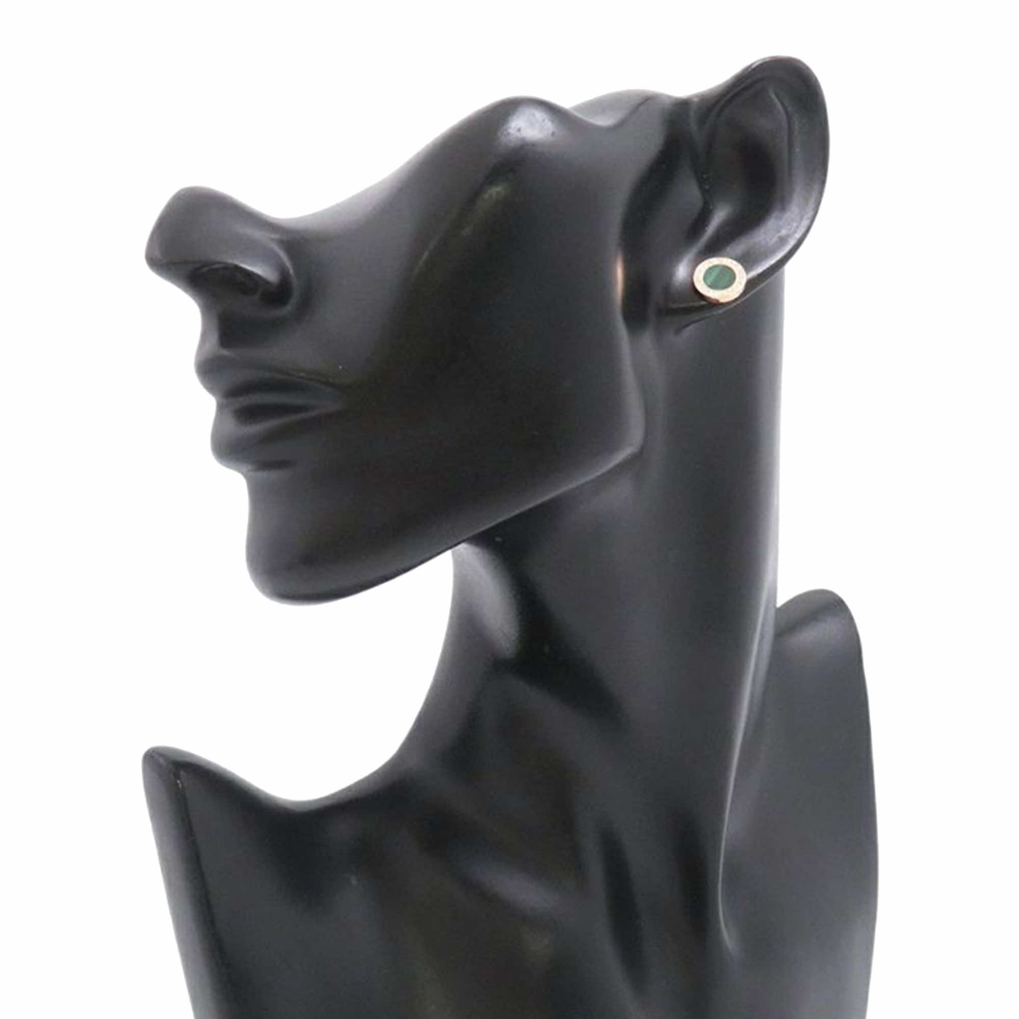 Bvlgari 18K Rose Gold and Malachite Bvlgari Stud Earrings - Image 11