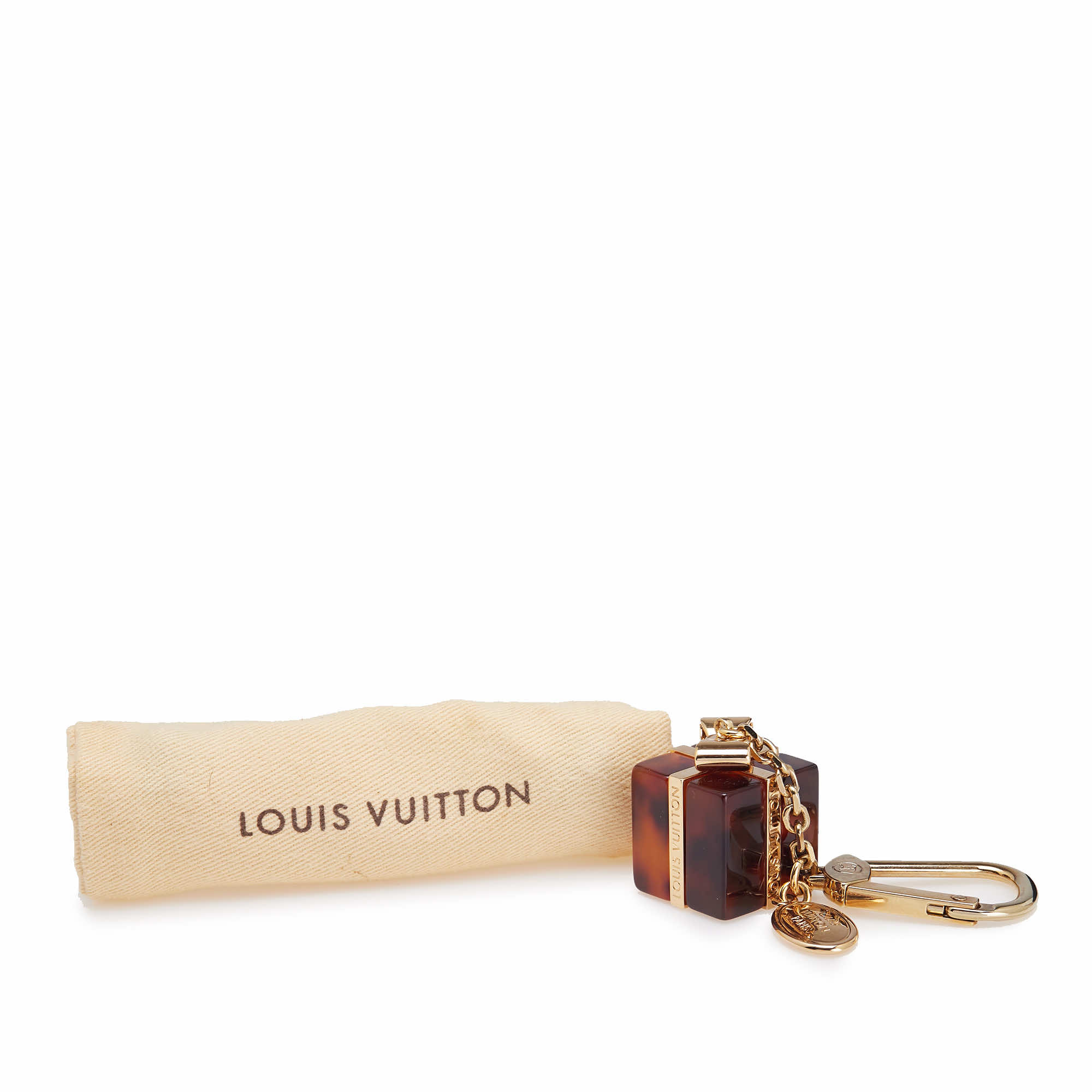 Louis Vuitton Gold Plated and Resin Gift Box Key Ring and Bag Charm - 5