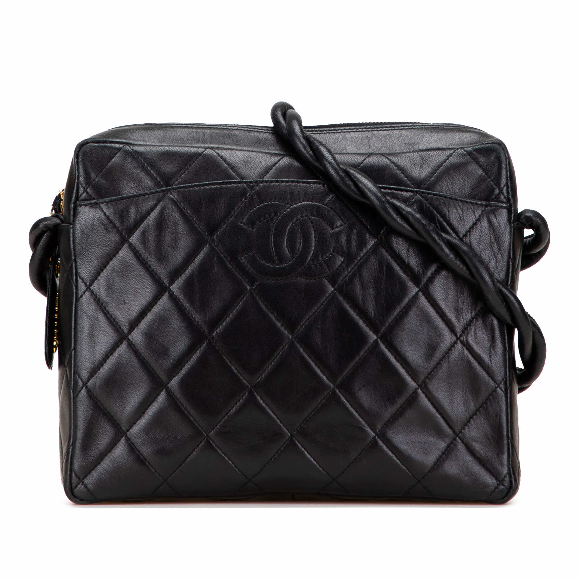 Chanel CC Quilted Lambskin Twisted Strap Crossbody