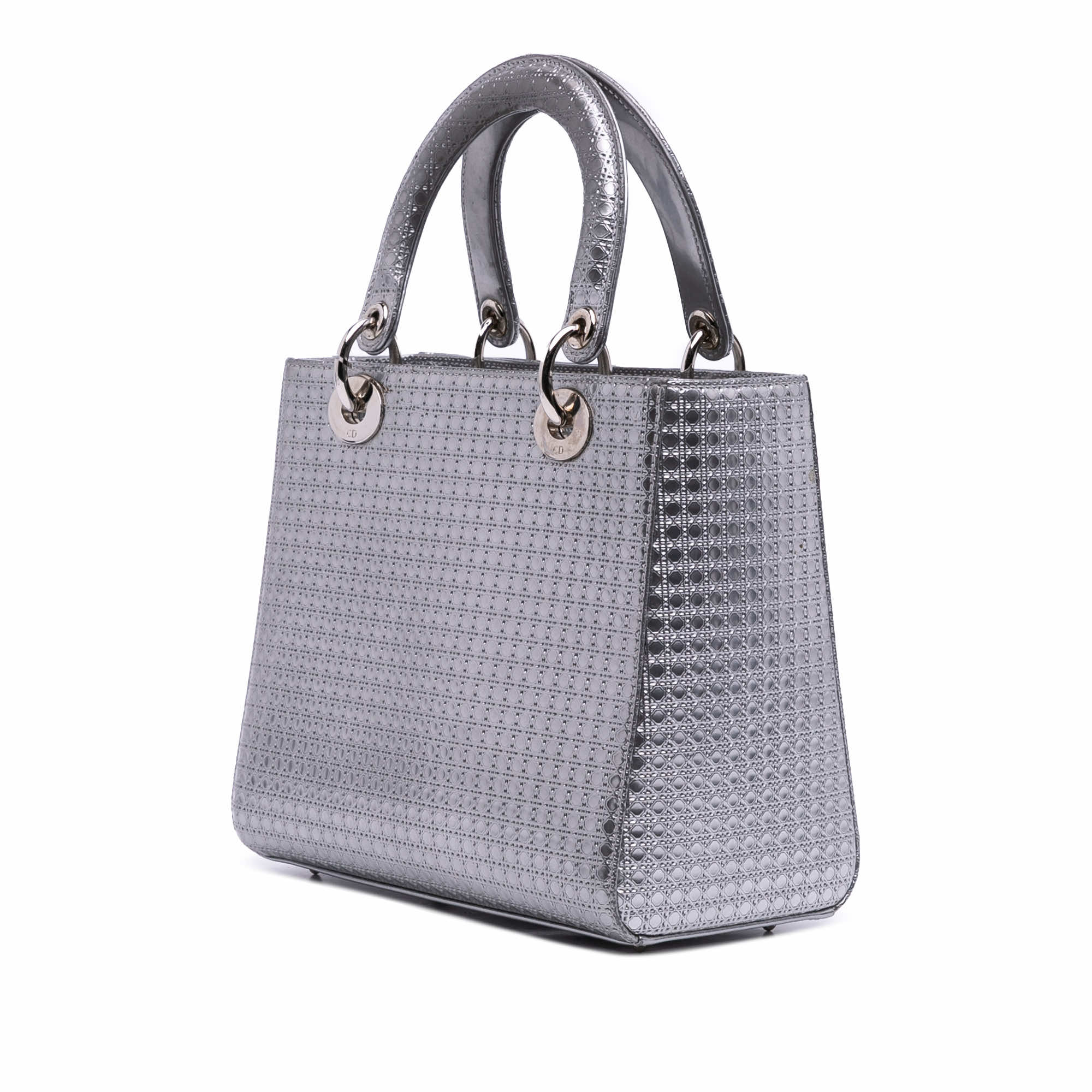 Dior Medium Metallic Patent Microcannage Lady Dior - 2