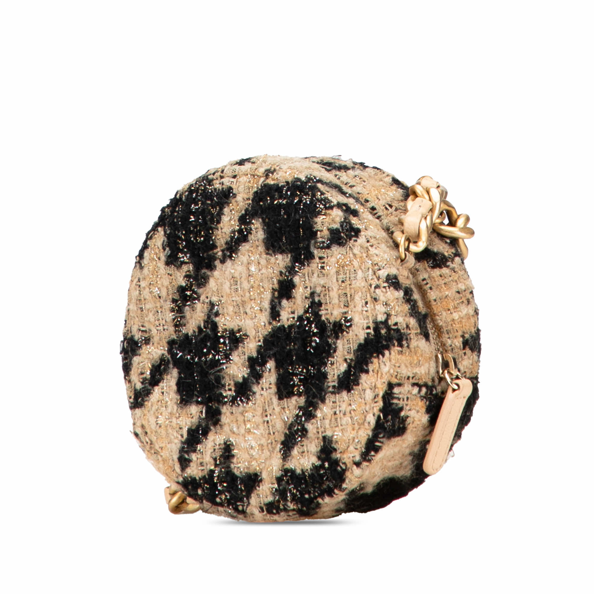 Chanel Tweed 19 Round Clutch with Chain and Coin Purse - Back view