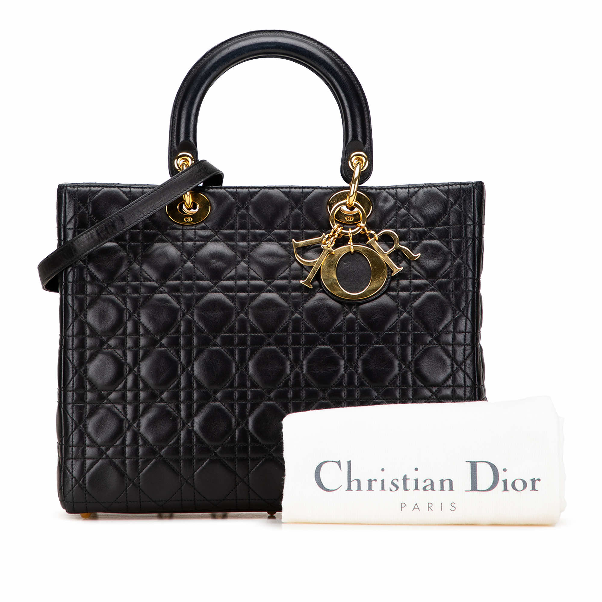 Dior Large Lambskin Cannage Lady Dior - Image 12