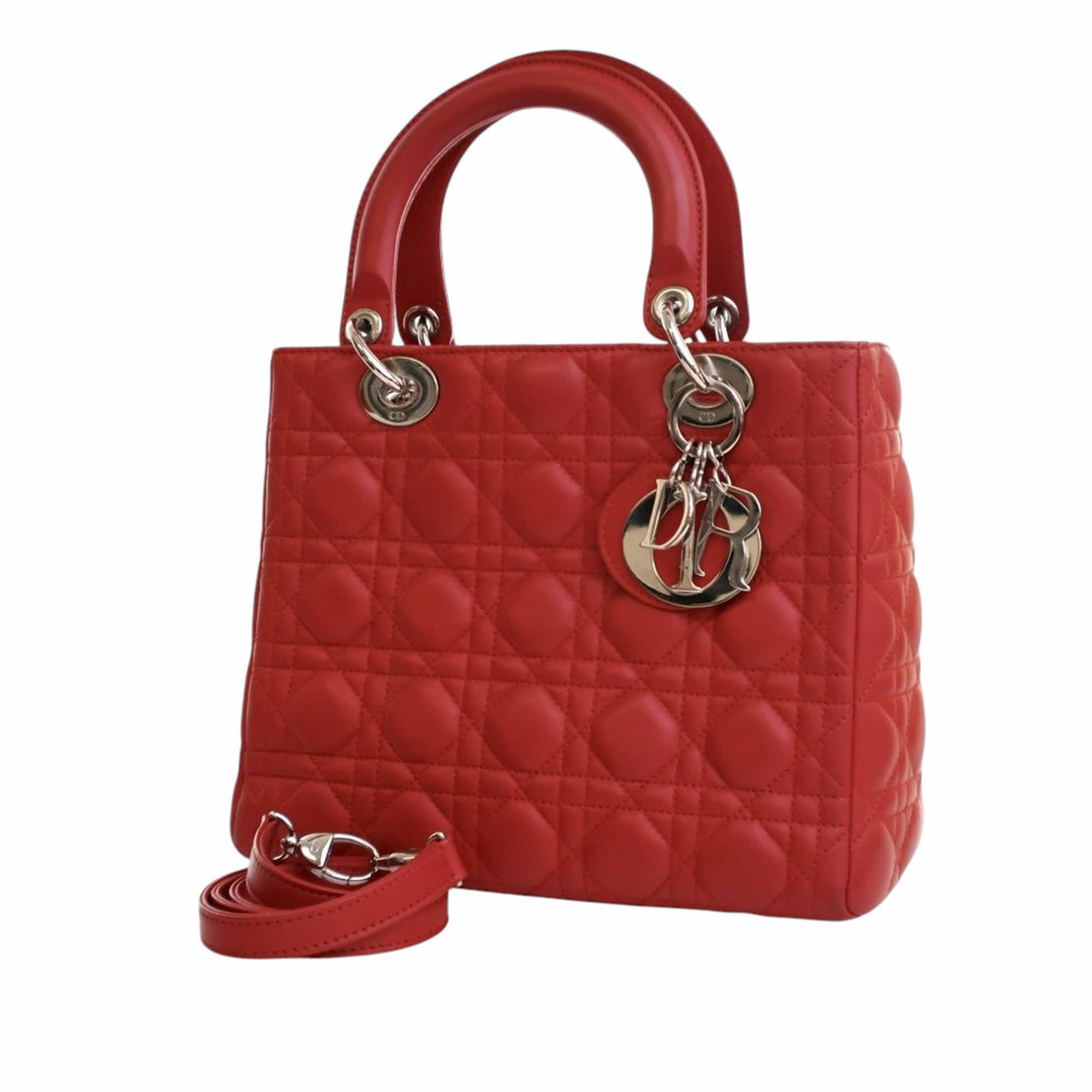 Dior Medium Lambskin Cannage Lady Dior - Back view