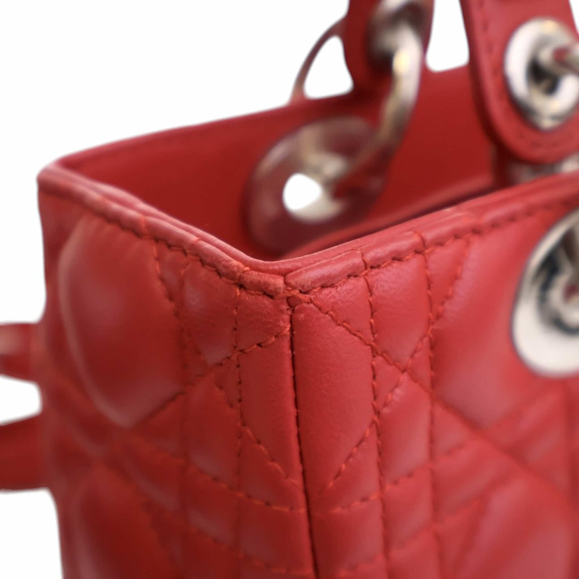 Dior Medium Lambskin Cannage Lady Dior - Image 12