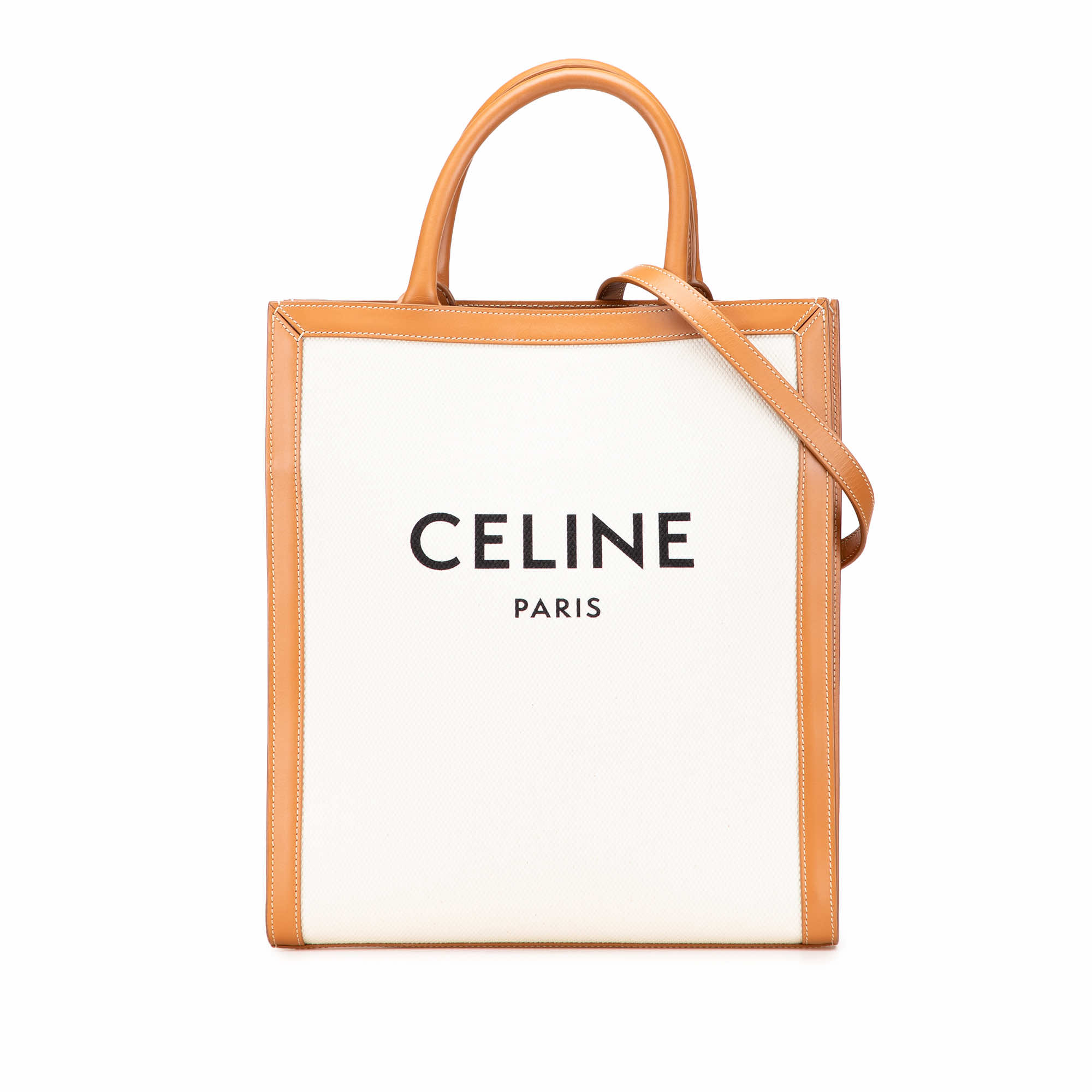 Celine Small Canvas Vertical Cabas Satchel