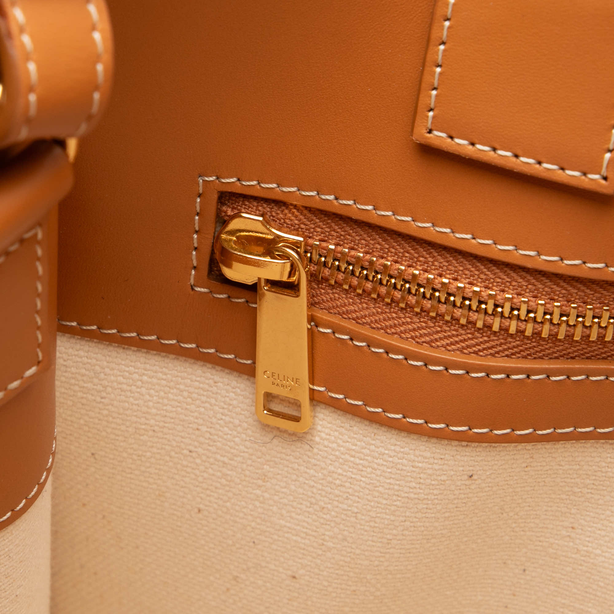 Celine Small Canvas Vertical Cabas Satchel - Detail 2