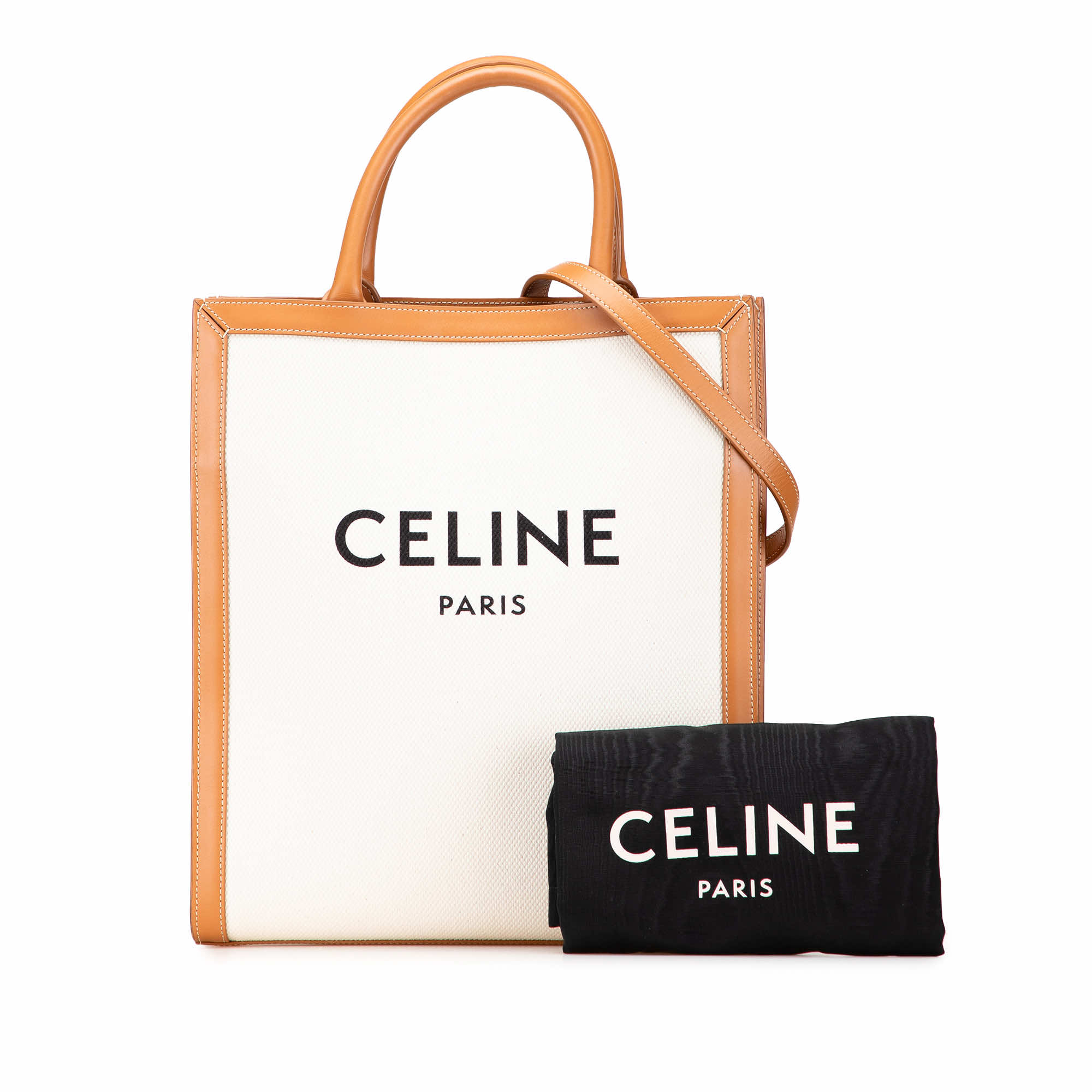 Celine Small Canvas Vertical Cabas Satchel - Image 12