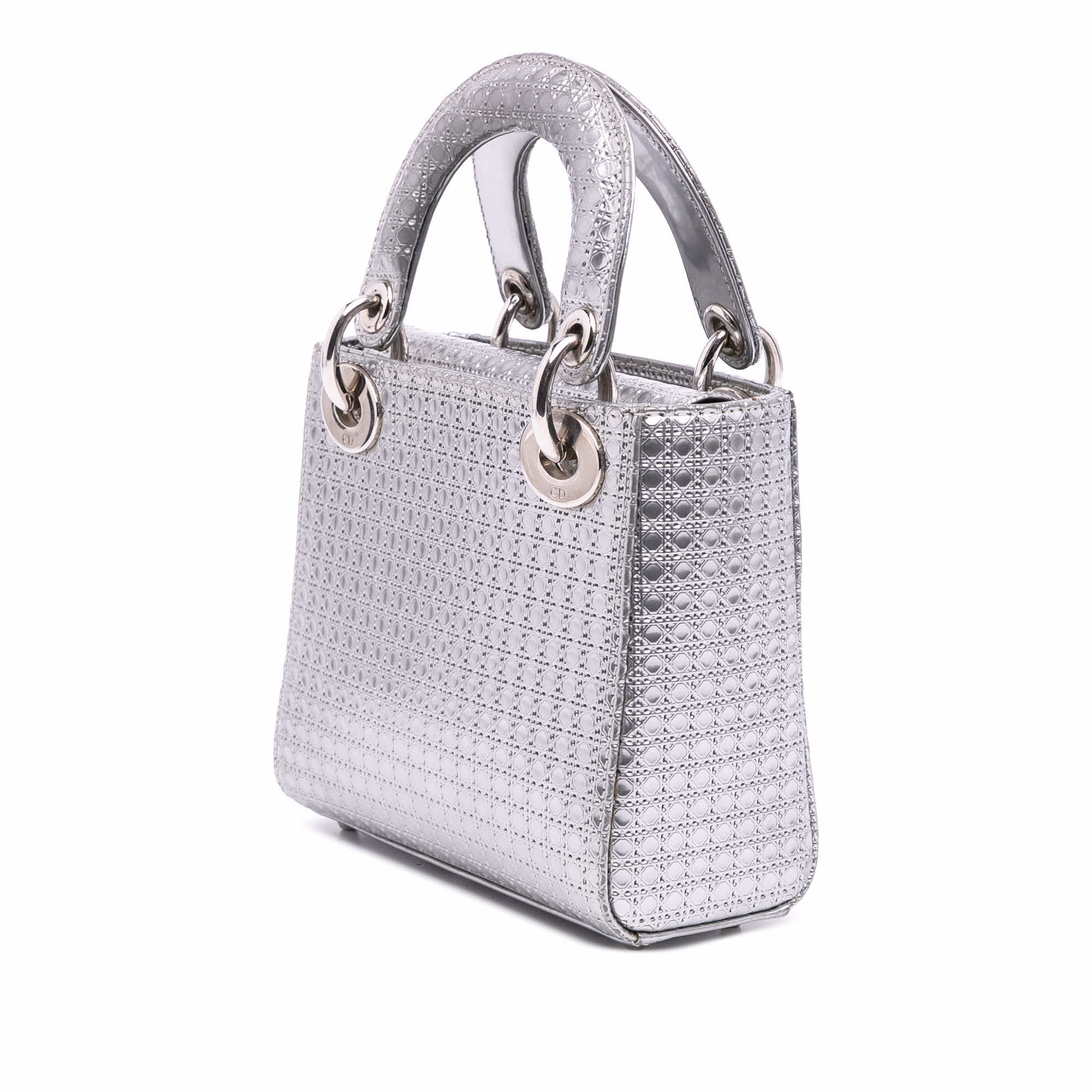 Dior Mini Metallic Patent Microcannage Lady Dior - Back view