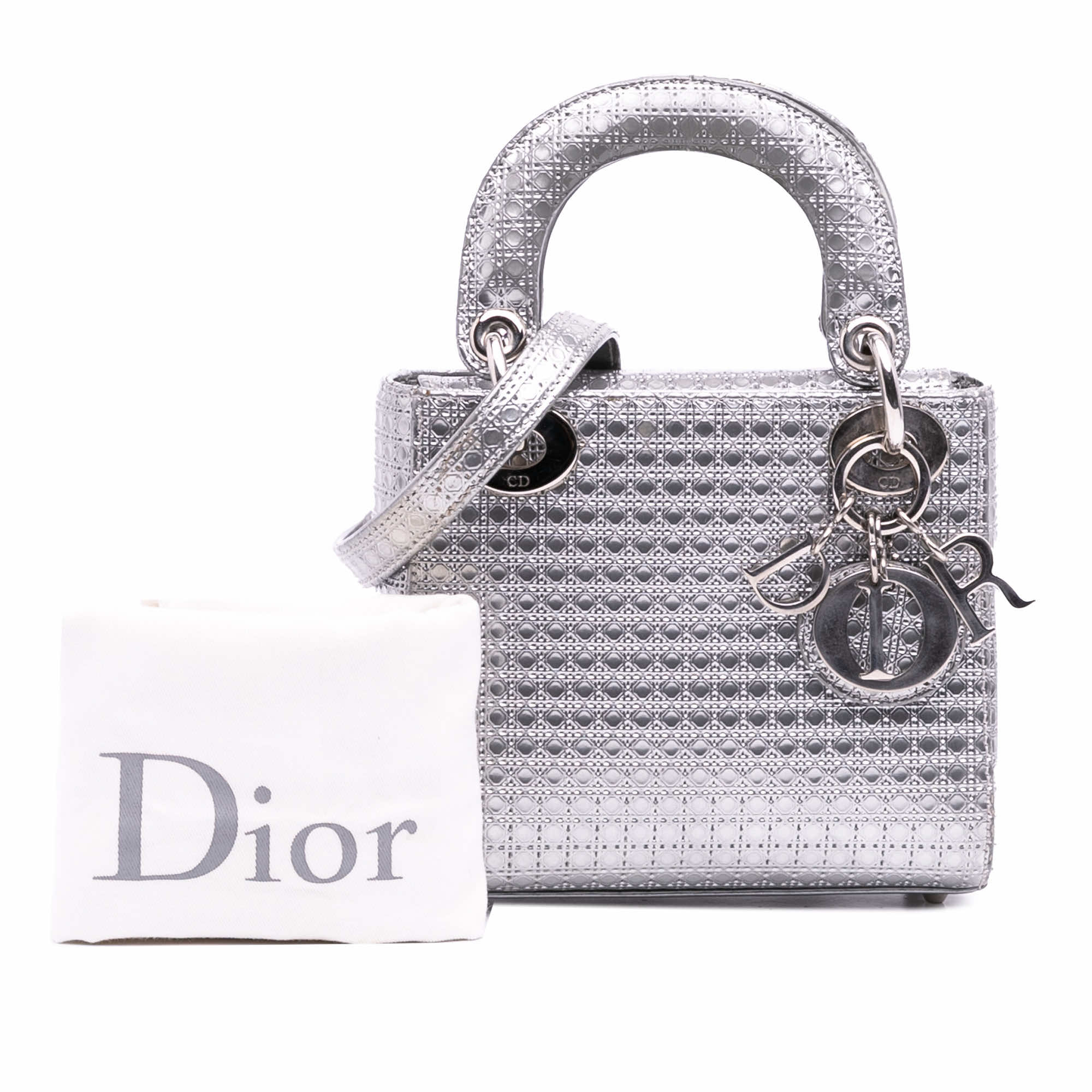 Dior Mini Metallic Patent Microcannage Lady Dior - Image 14