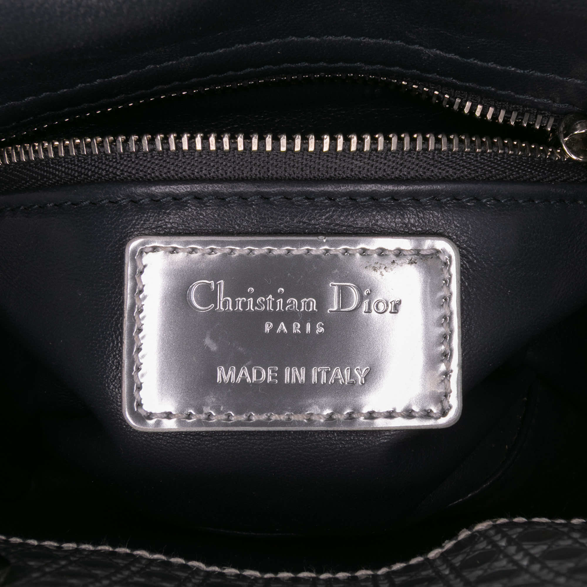 Dior Mini Metallic Patent Microcannage Lady Dior - Side view