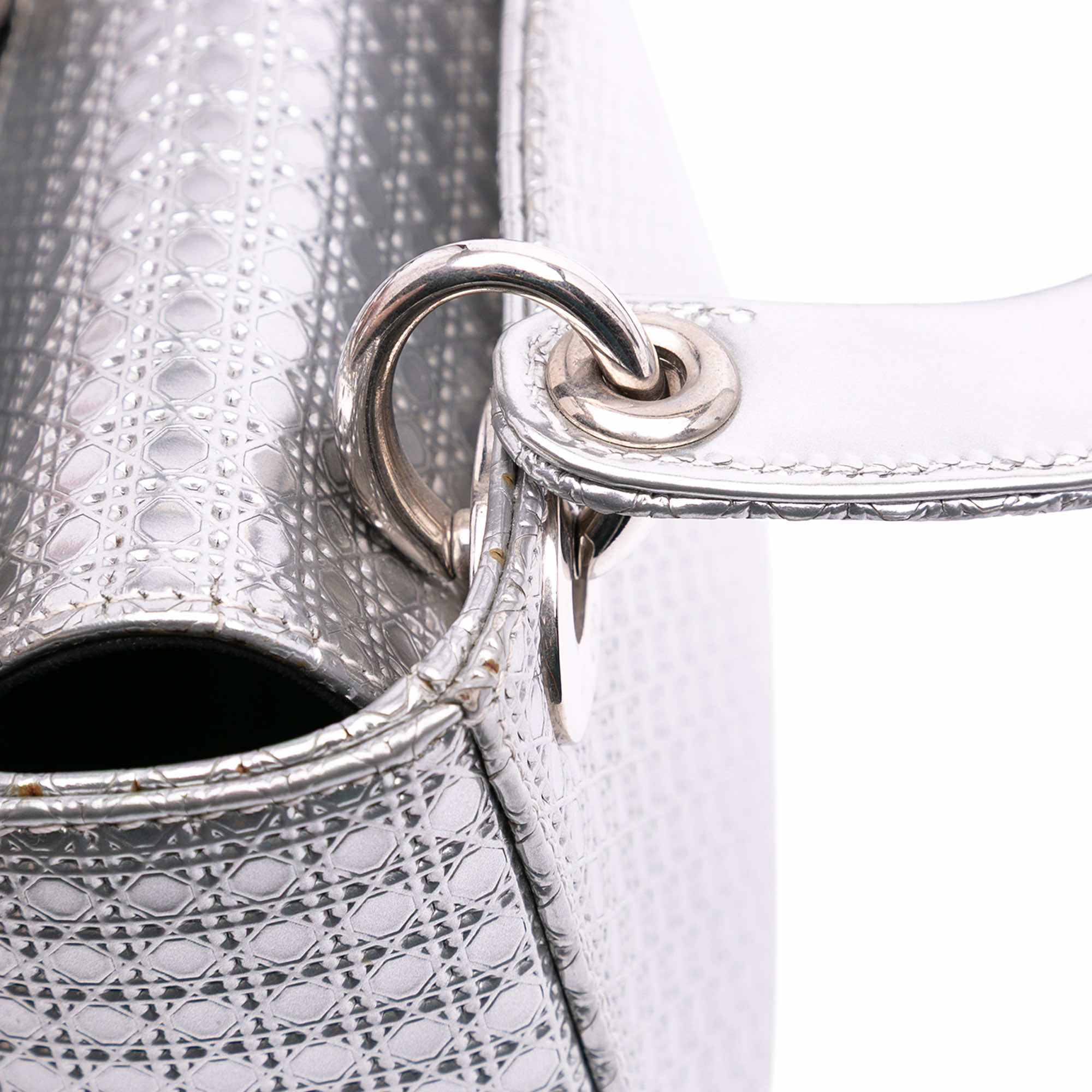 Dior Mini Metallic Patent Microcannage Lady Dior - Image 12