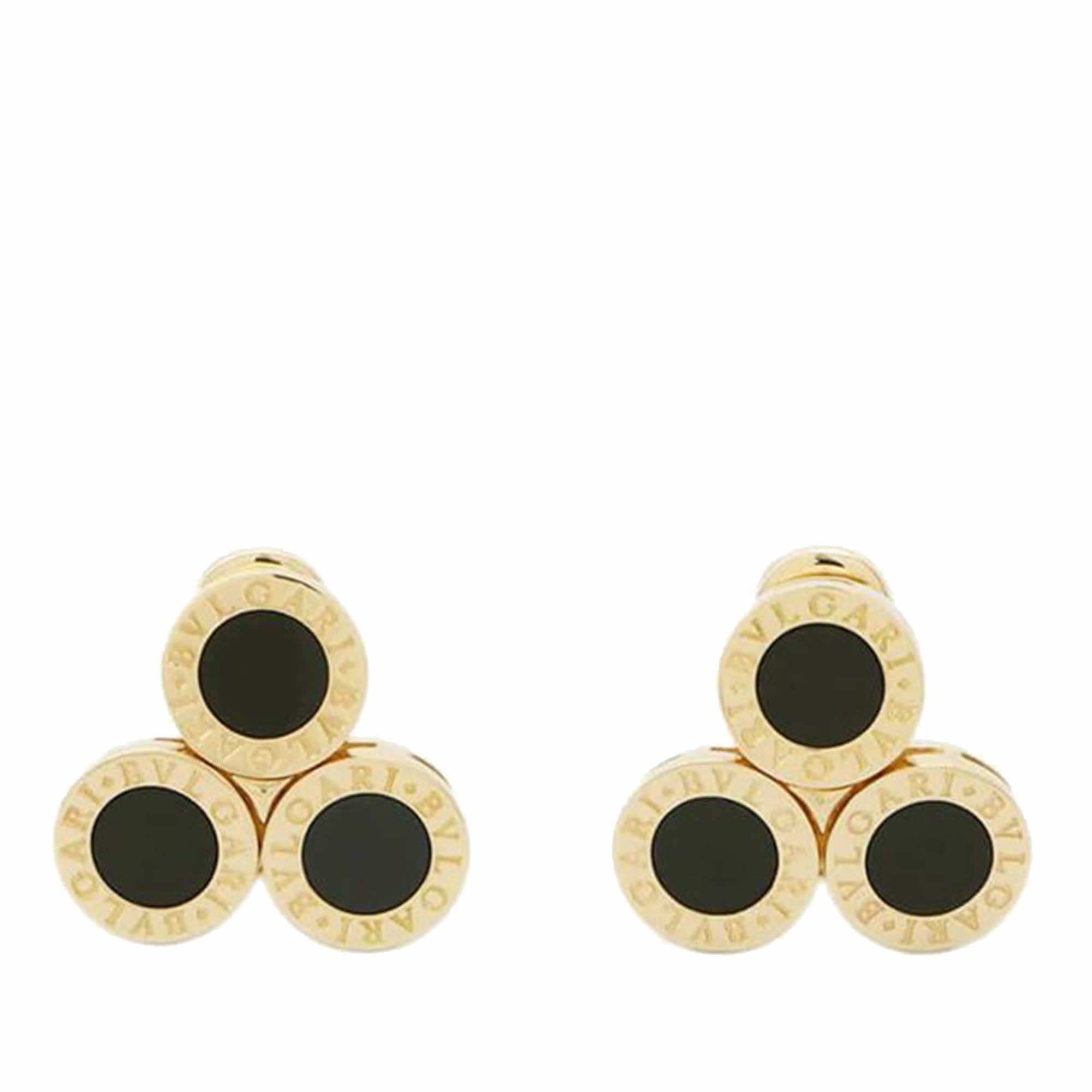 Bvlgari 18K Yellow Gold Onyx Bvlgari Clip On Earrings