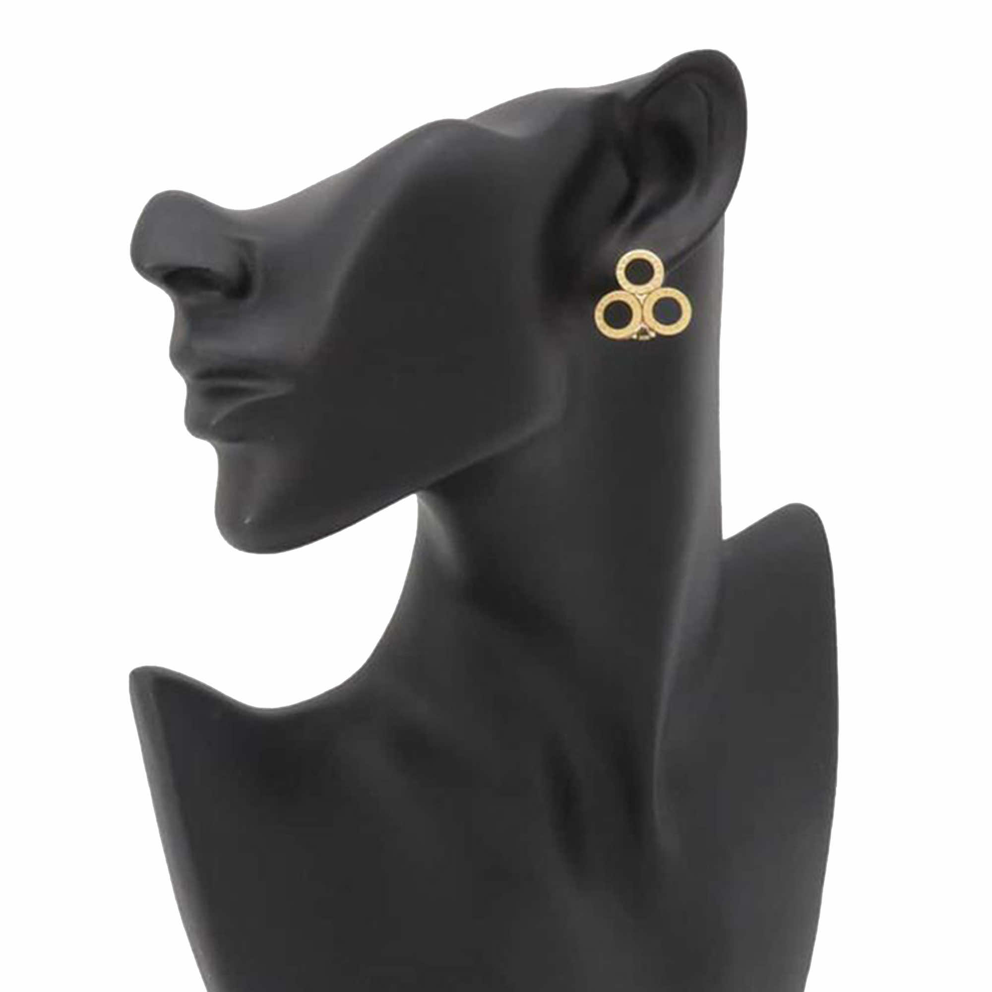 Bvlgari 18K Yellow Gold Onyx Bvlgari Clip On Earrings - Detail 2