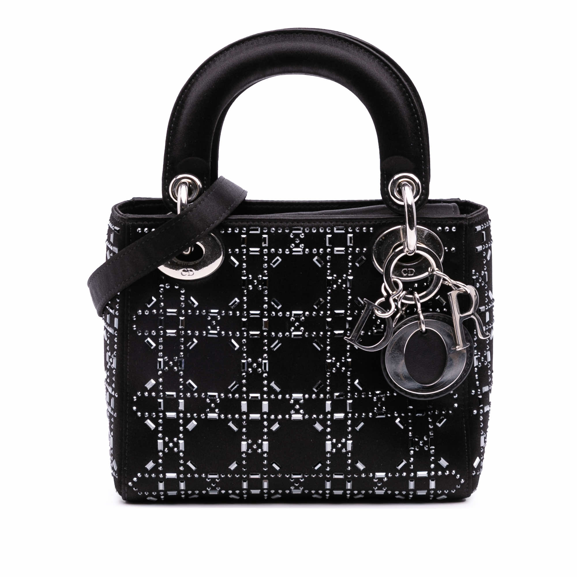 Dior Mini Satin Cannage Strass Crystal Embellished Lady Dior