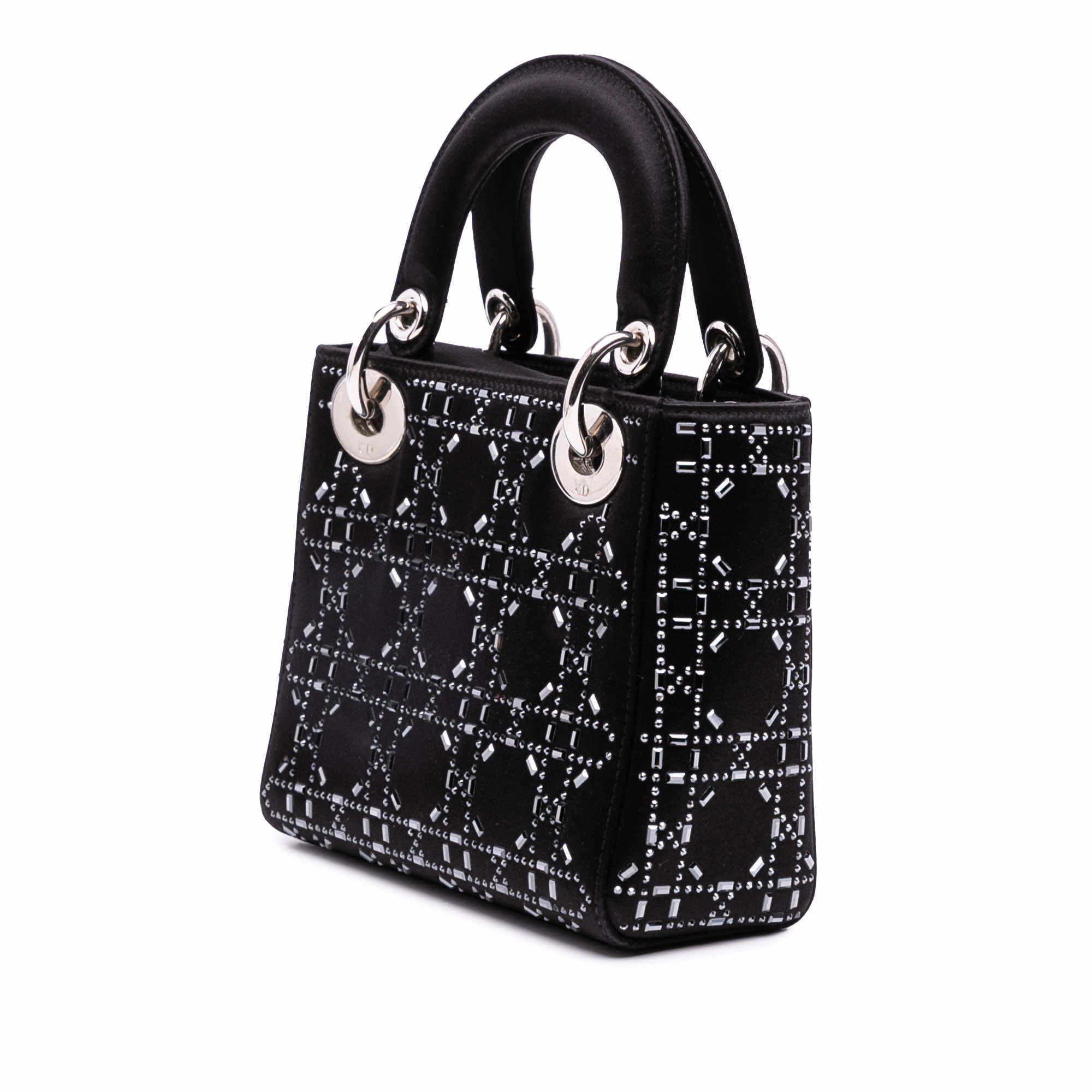 Dior Mini Satin Cannage Strass Crystal Embellished Lady Dior - Back view