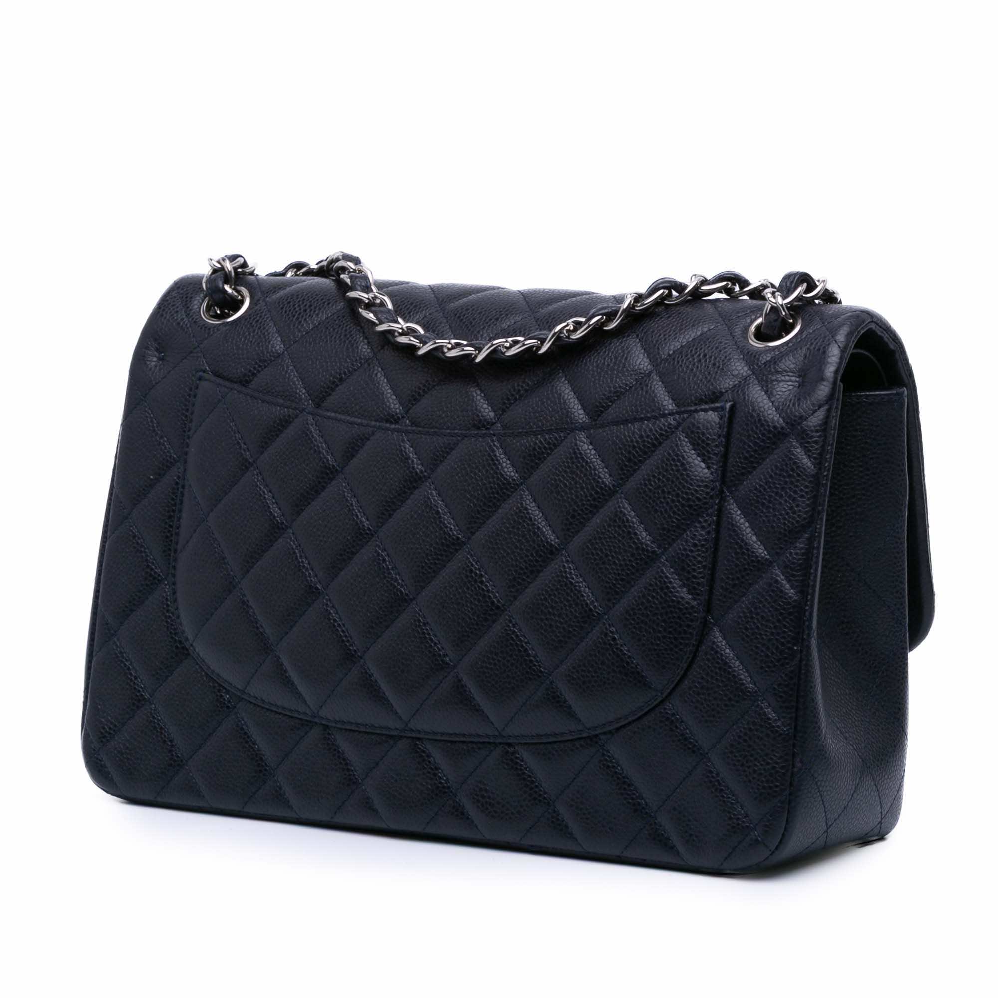 Chanel Jumbo Classic Caviar Double Flap - Back view