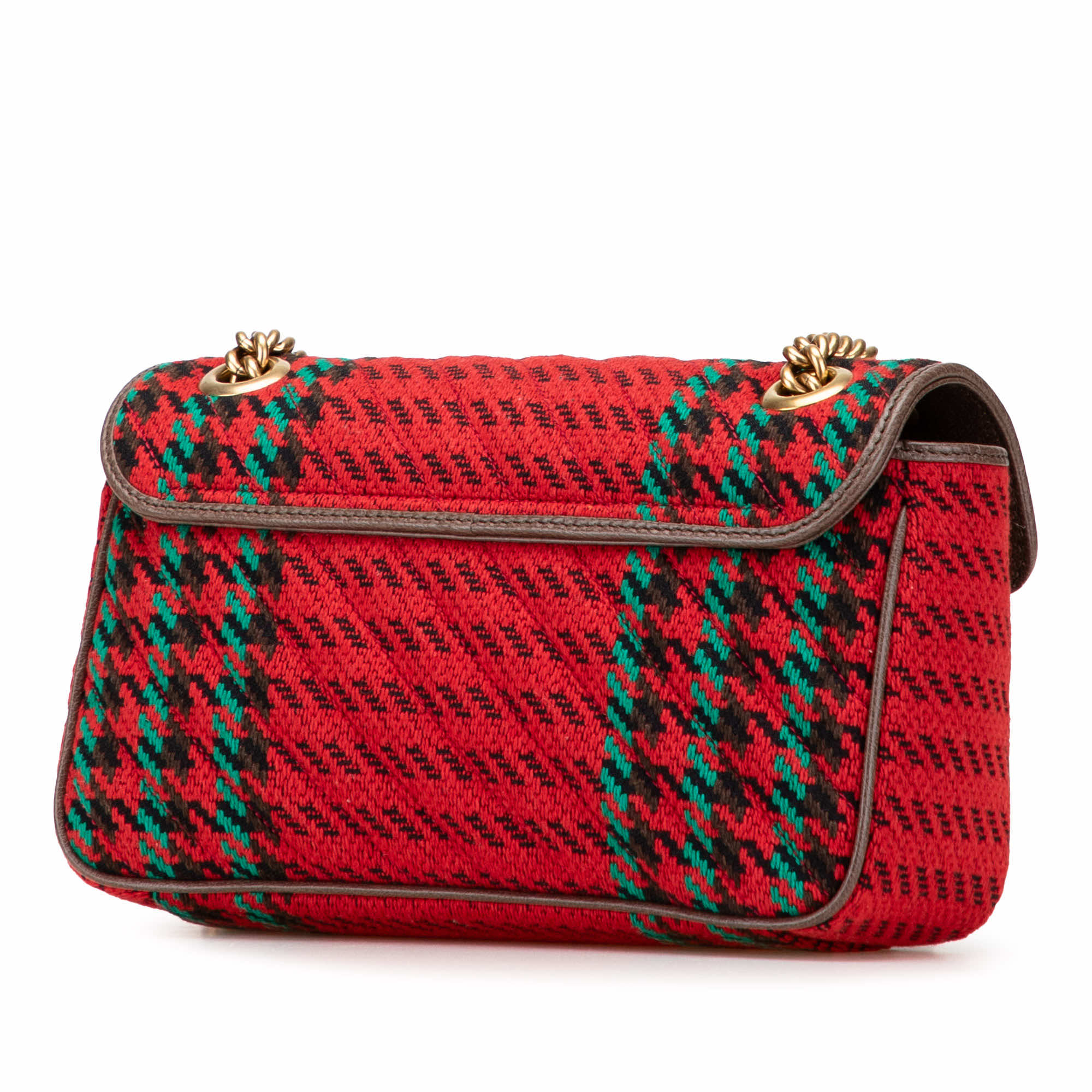 Gucci Small GG Marmont Houndstooth Tweed Flap Crossbody - 2