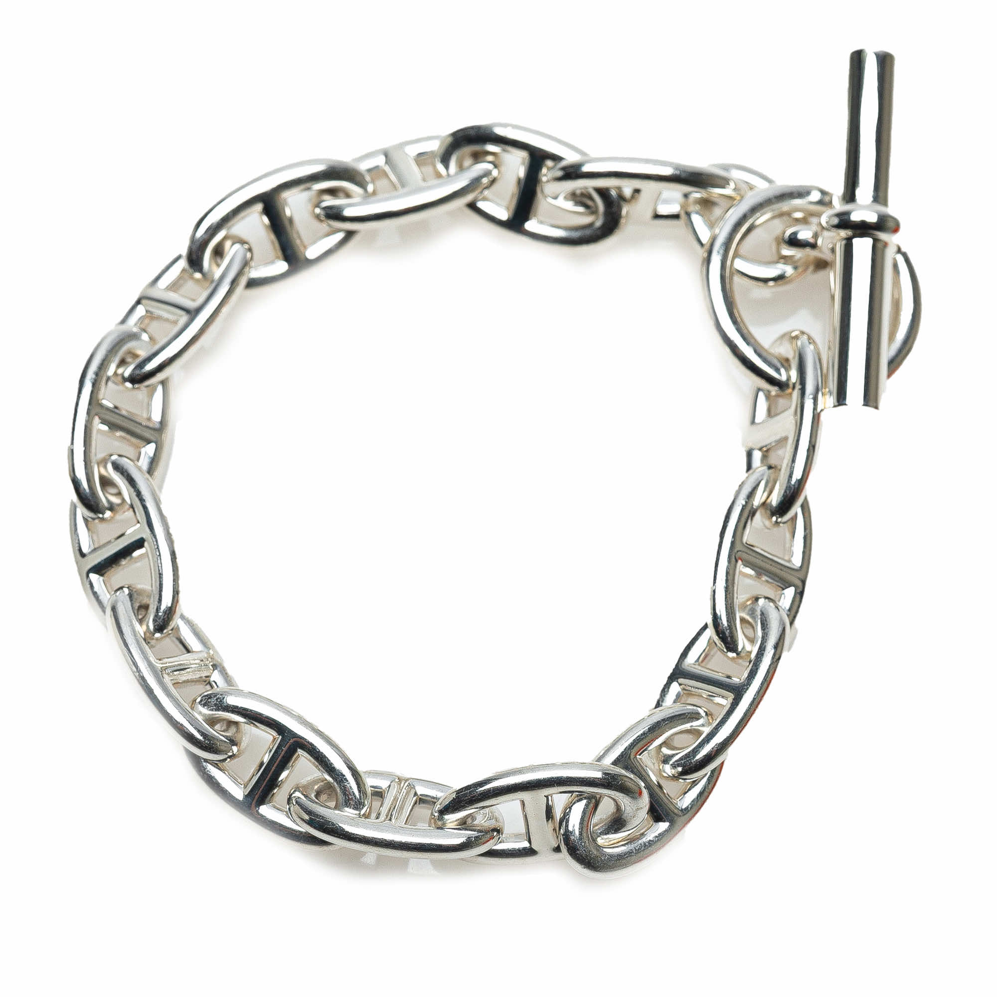 Hermès Small Sterling Silver Chaine d'Ancre Bracelet GM - Back view