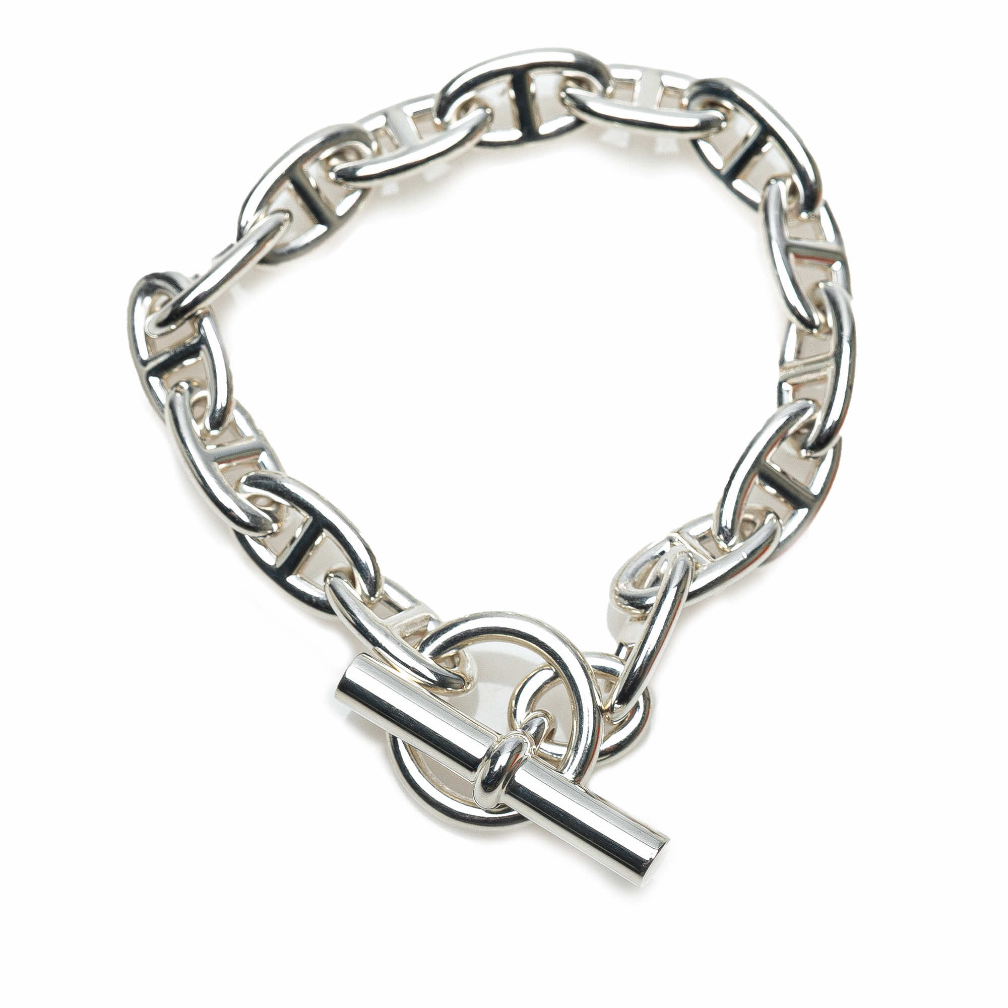 Hermès Small Sterling Silver Chaine d'Ancre Bracelet GM - Side view