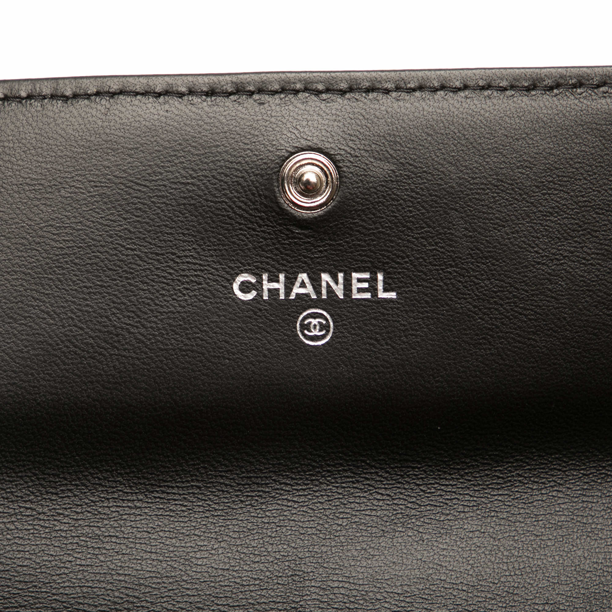 Chanel CC Lambskin Embossed Camellia Flap Wallet - 5