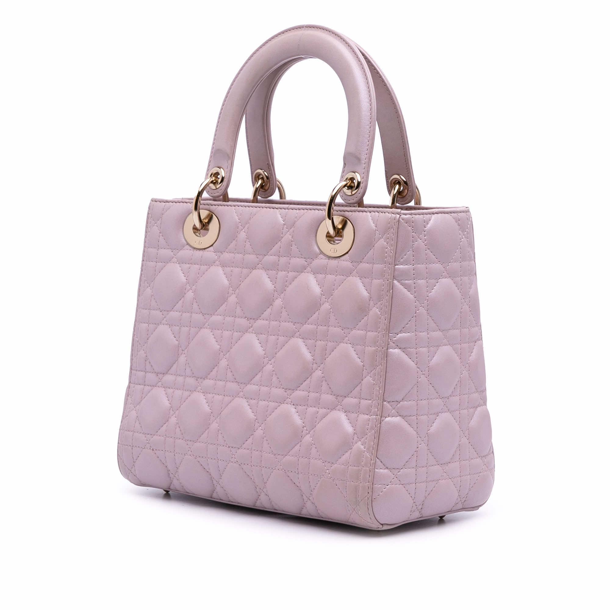 Dior Medium Pearlescent Lambskin Cannage Lady Dior - Back view
