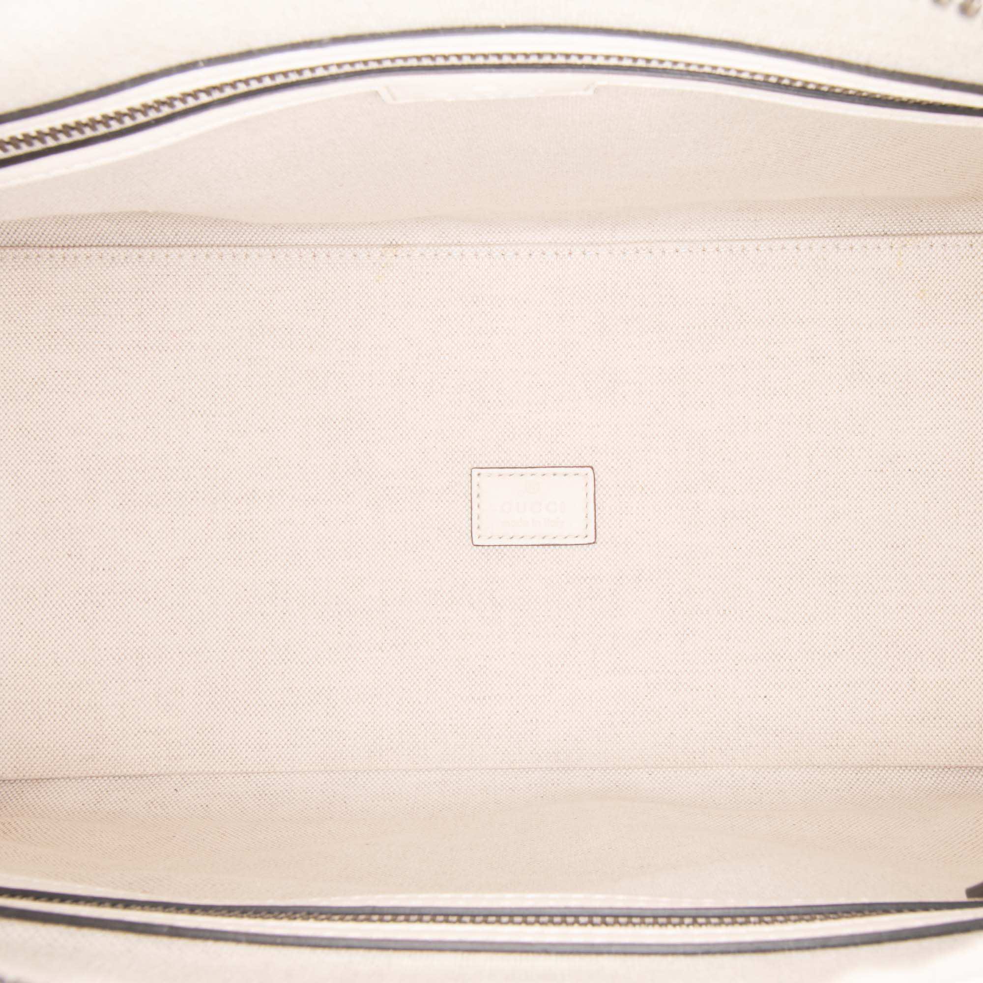 Gucci Medium Calfskin Web Bauletto Top Handle Bag - 4