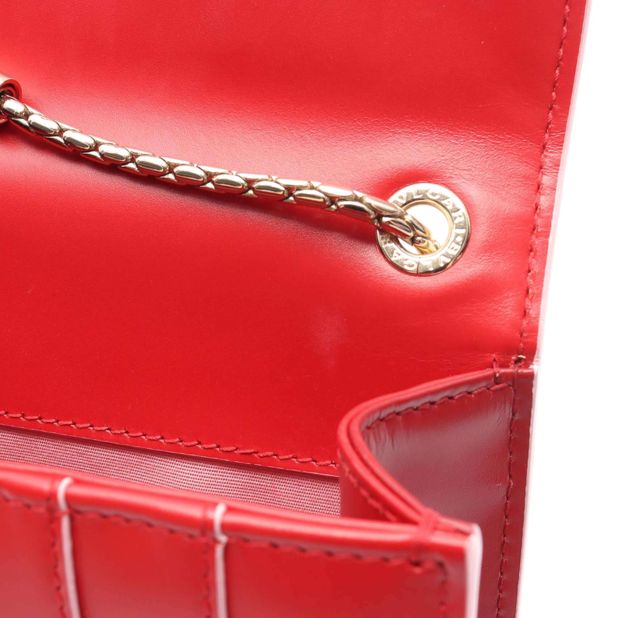 Bvlgari Small Leather Square Serpenti Forever Chain Crossbody - 5