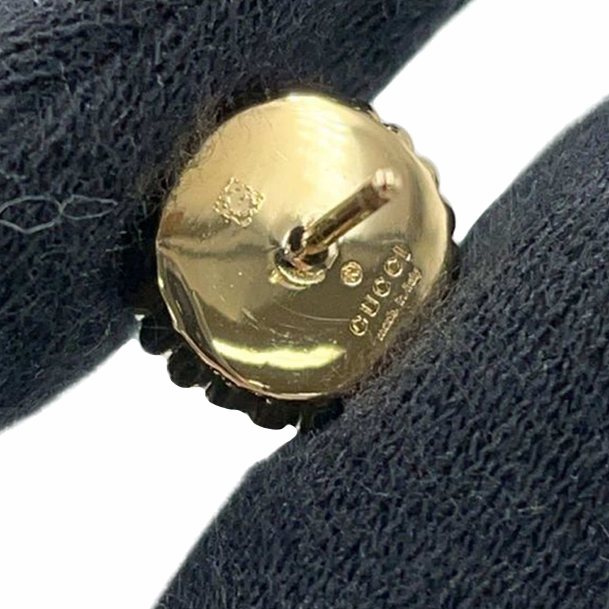 Gucci Gold Plated Resin and Rhinestones Interlocking G Single Push Back Earring - Detail 2