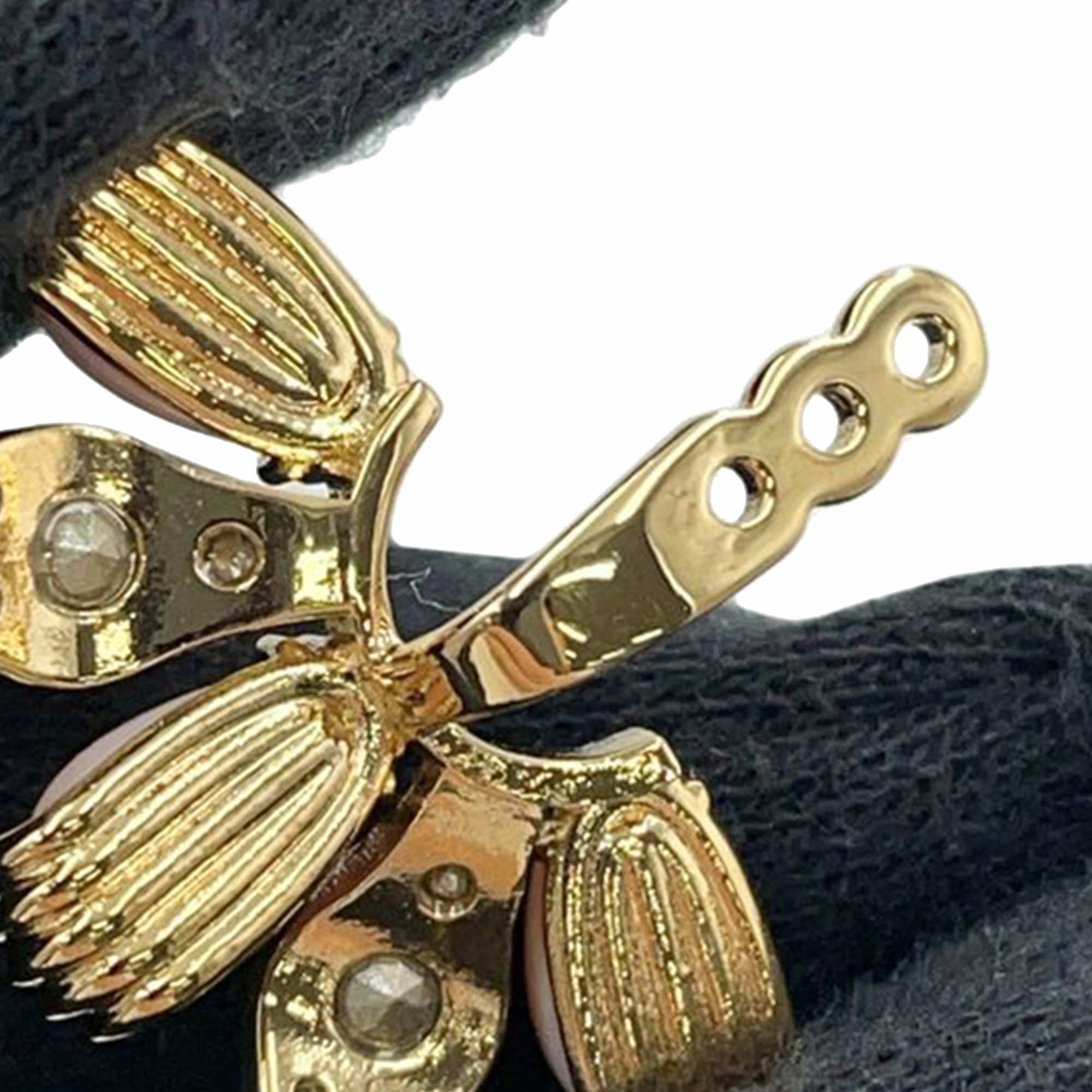 Gucci Gold Plated Resin and Rhinestones Interlocking G Single Push Back Earring - Image 10