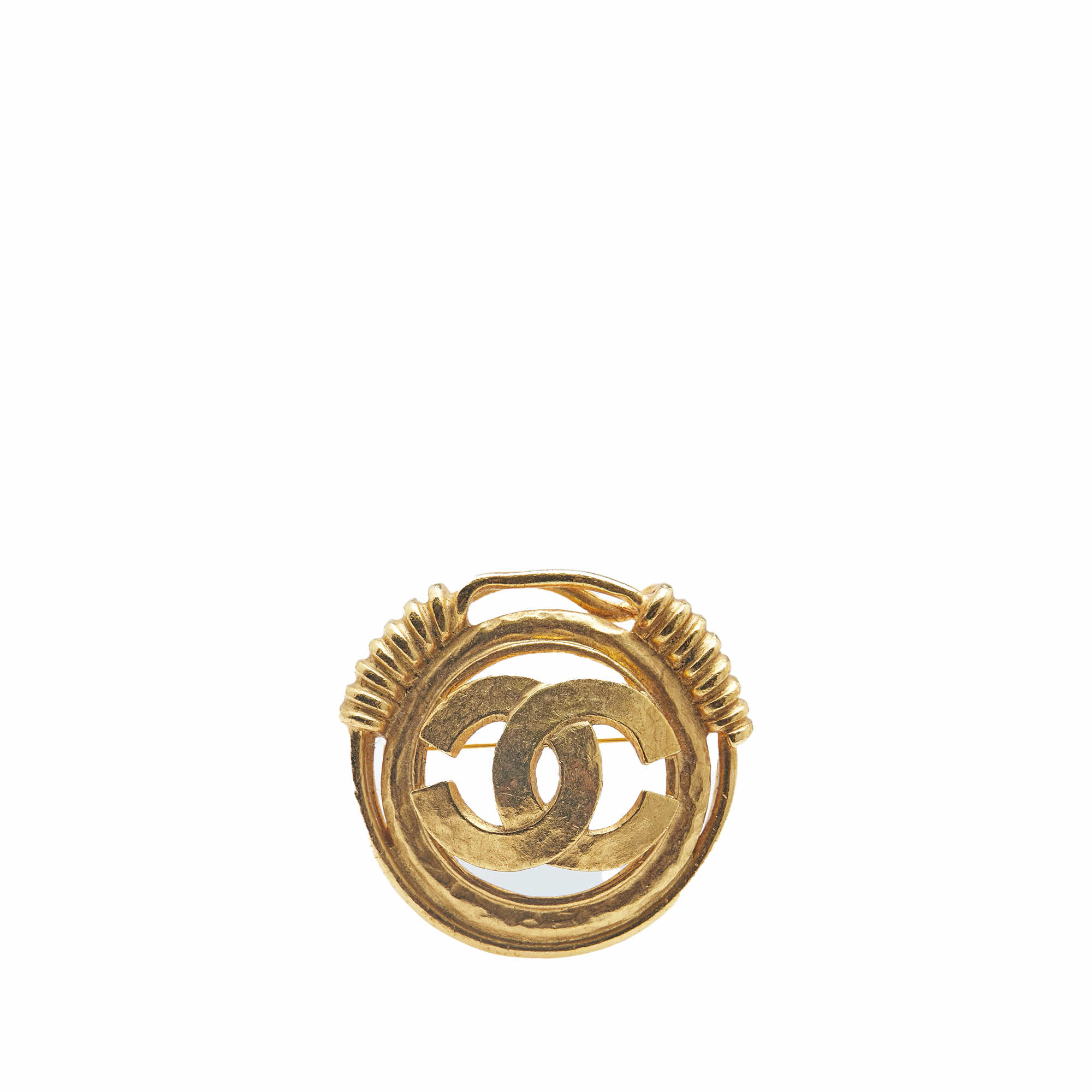 Chanel Gold Plated CC Brooch