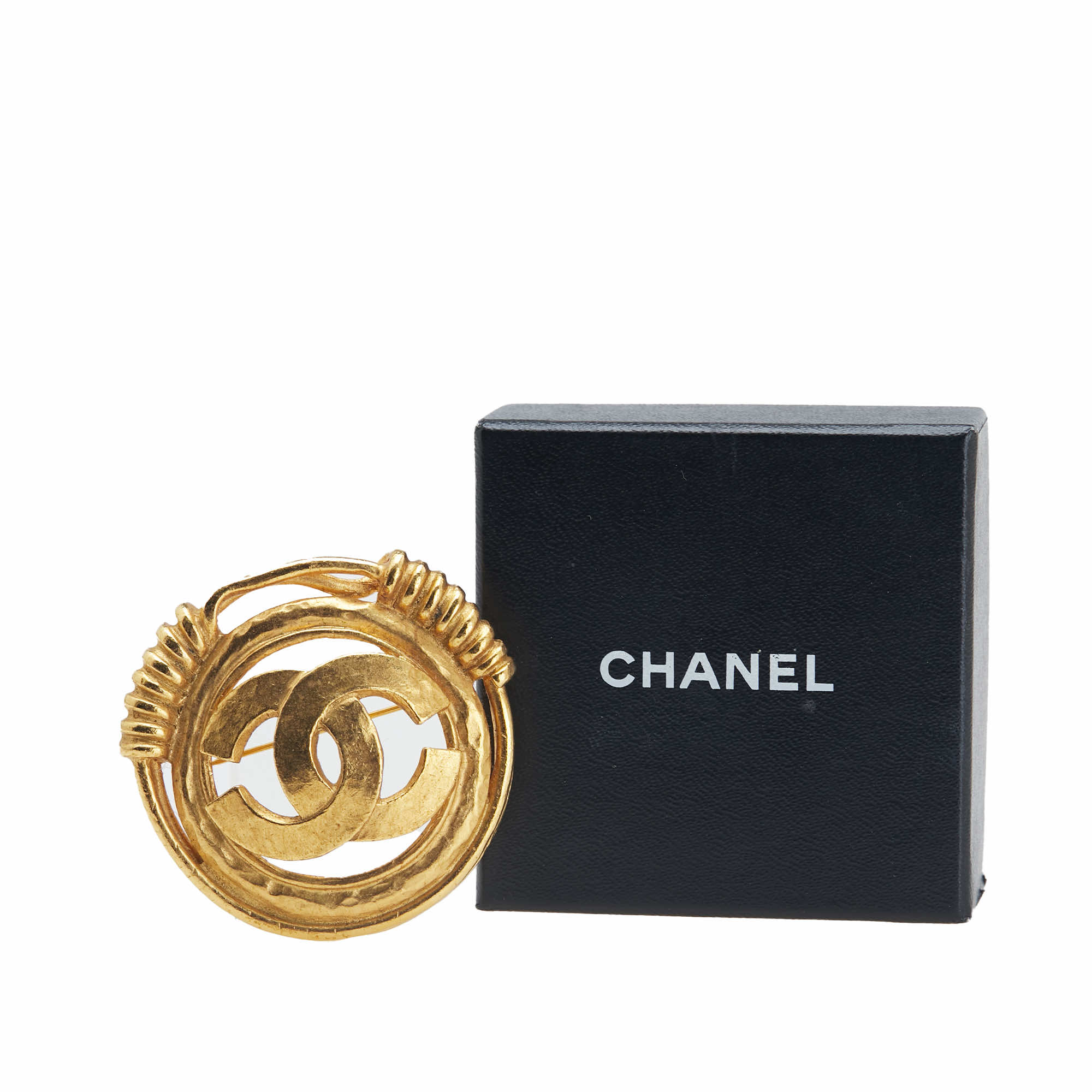 Chanel Gold Plated CC Brooch - 4