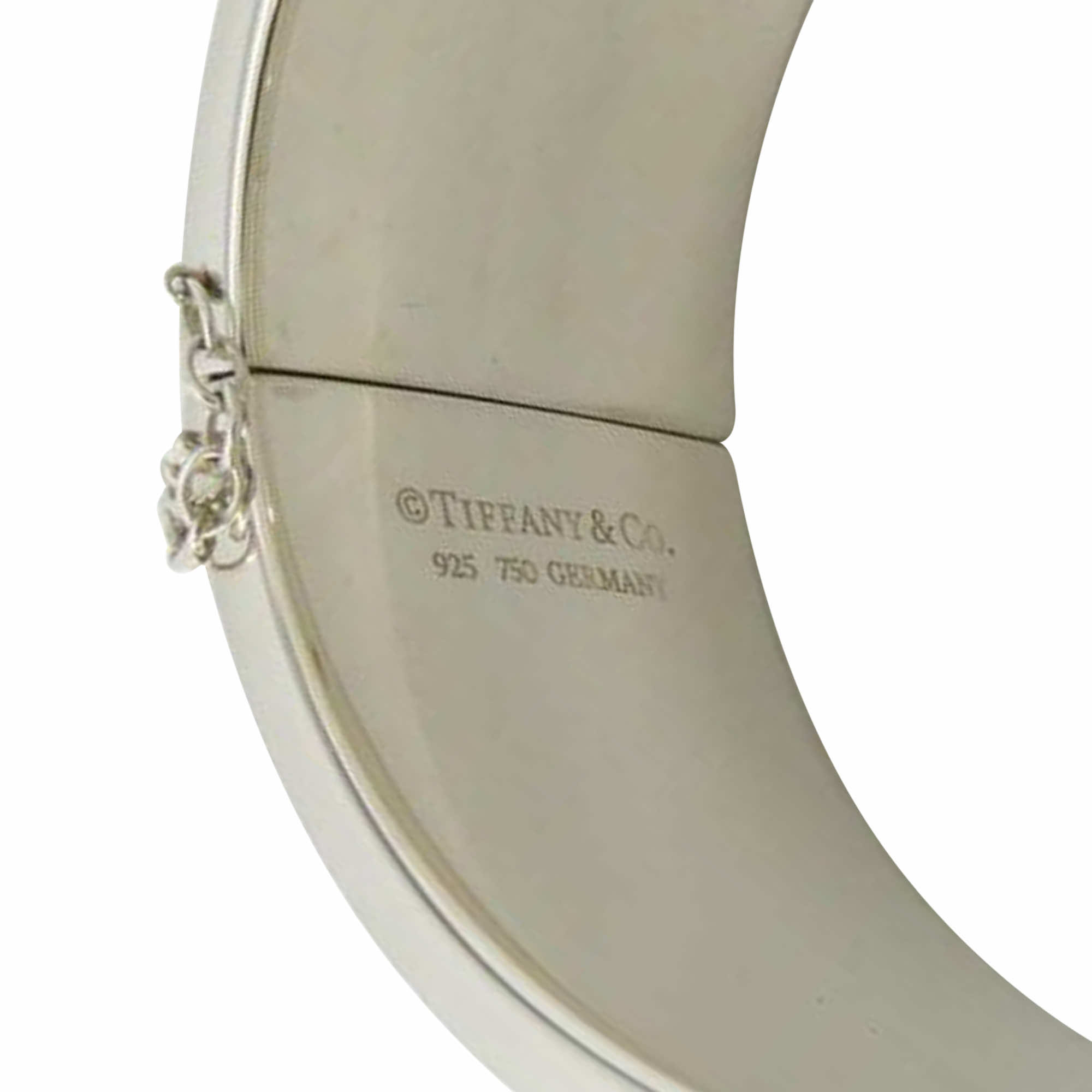 Tiffany & Co Sterling Silver and 18K Rose Gold Lock Heart Bangle - 5