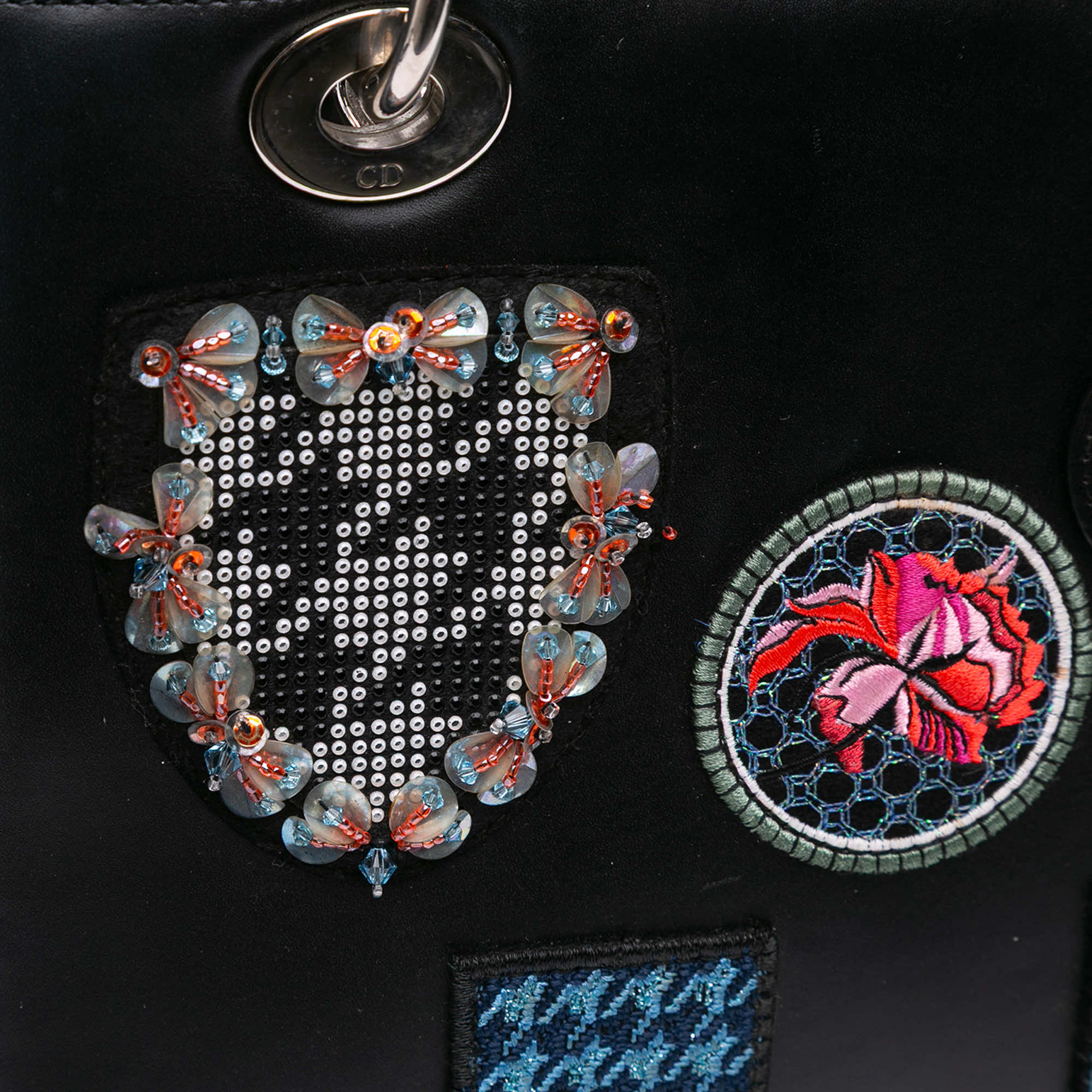 Dior Medium Calfskin Patch Embellished Lady Dior - Image 11