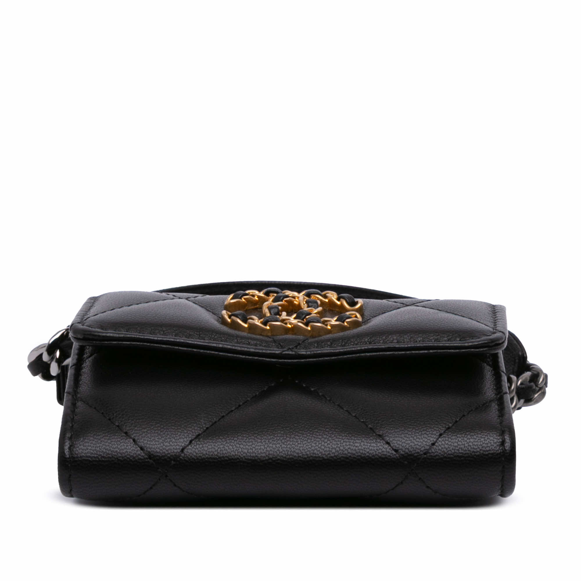 Chanel Lambskin 19 Flap Coin Purse With Chain - Image 6