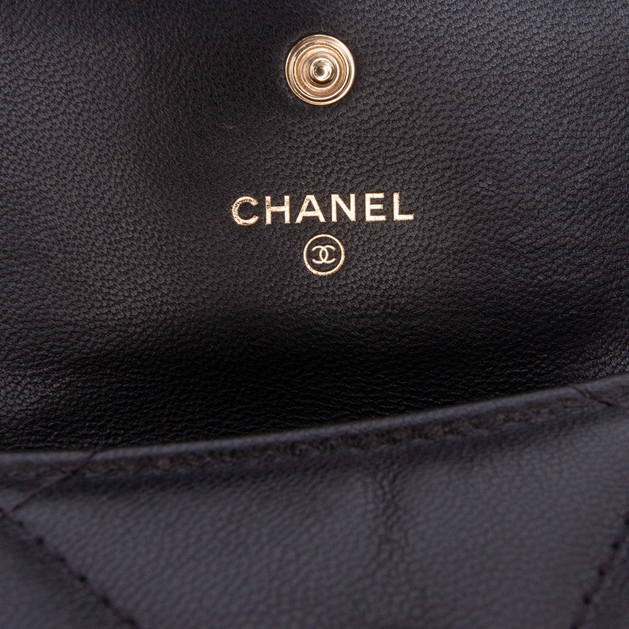 Chanel Lambskin 19 Flap Coin Purse With Chain - Side view