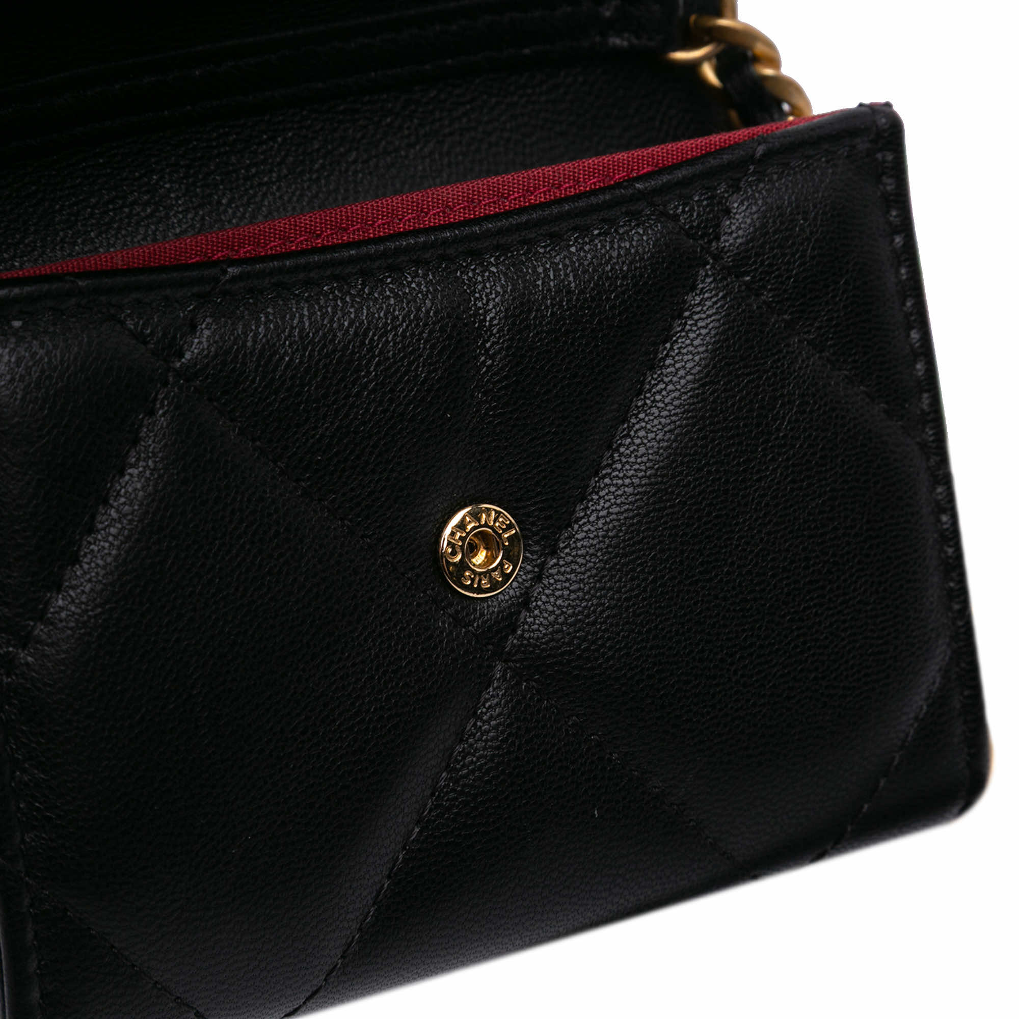 Chanel Lambskin 19 Flap Coin Purse With Chain - Detail 2