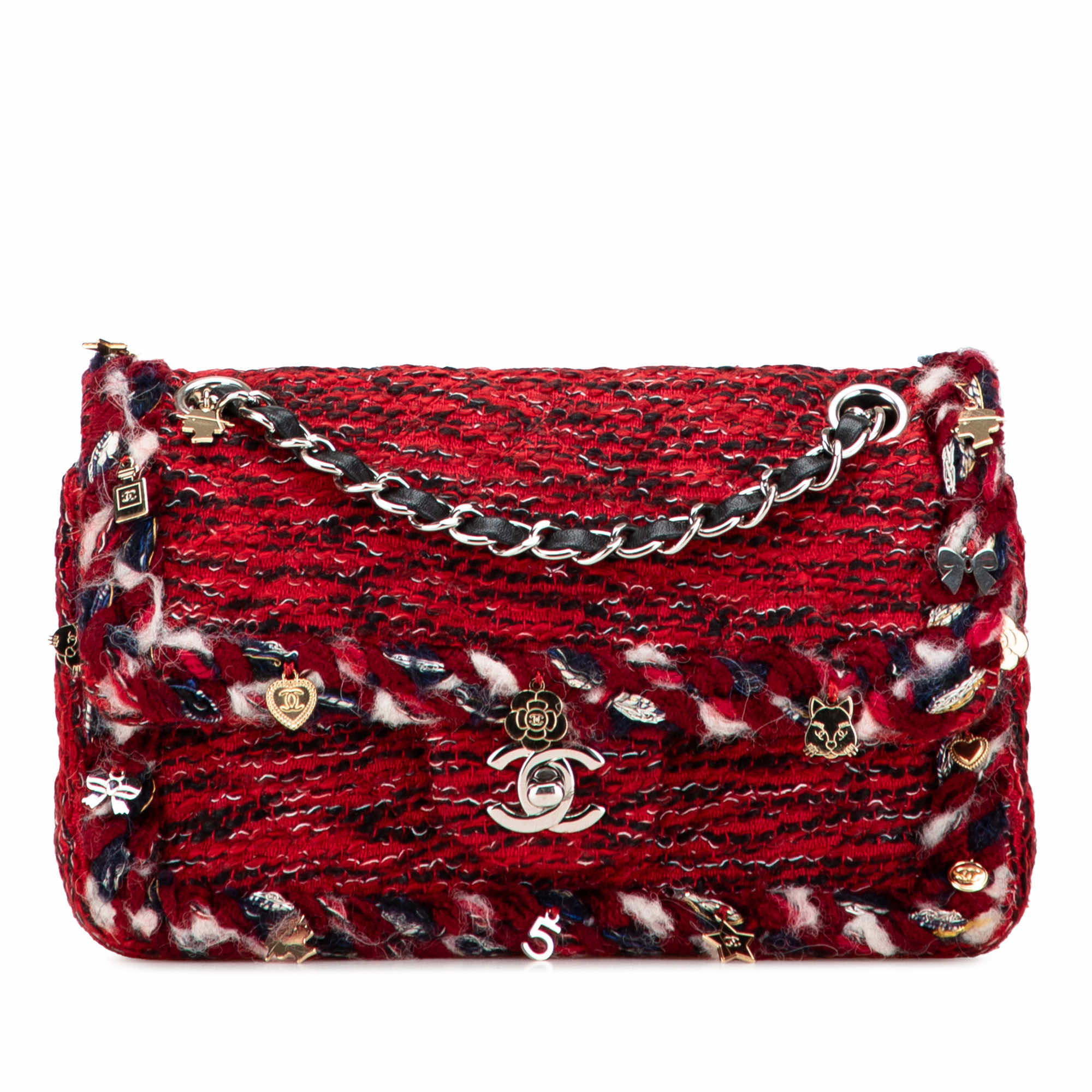 Chanel Small Classic Tweed Charm Double Flap