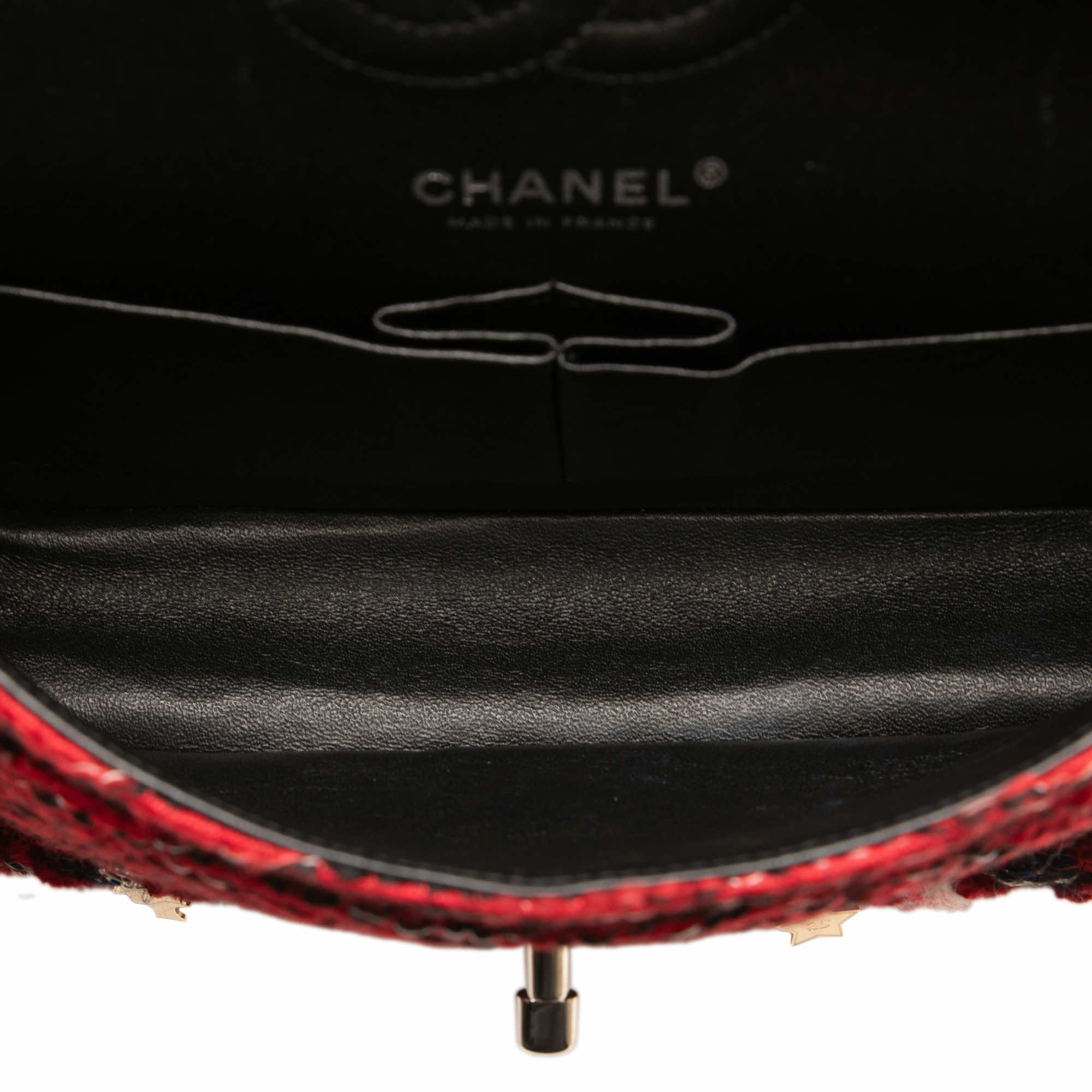 Chanel Small Classic Tweed Charm Double Flap - 4