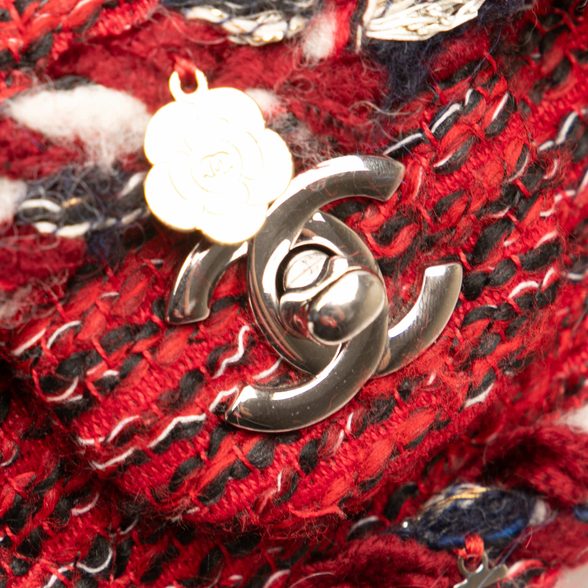 Chanel Small Classic Tweed Charm Double Flap - Image 10