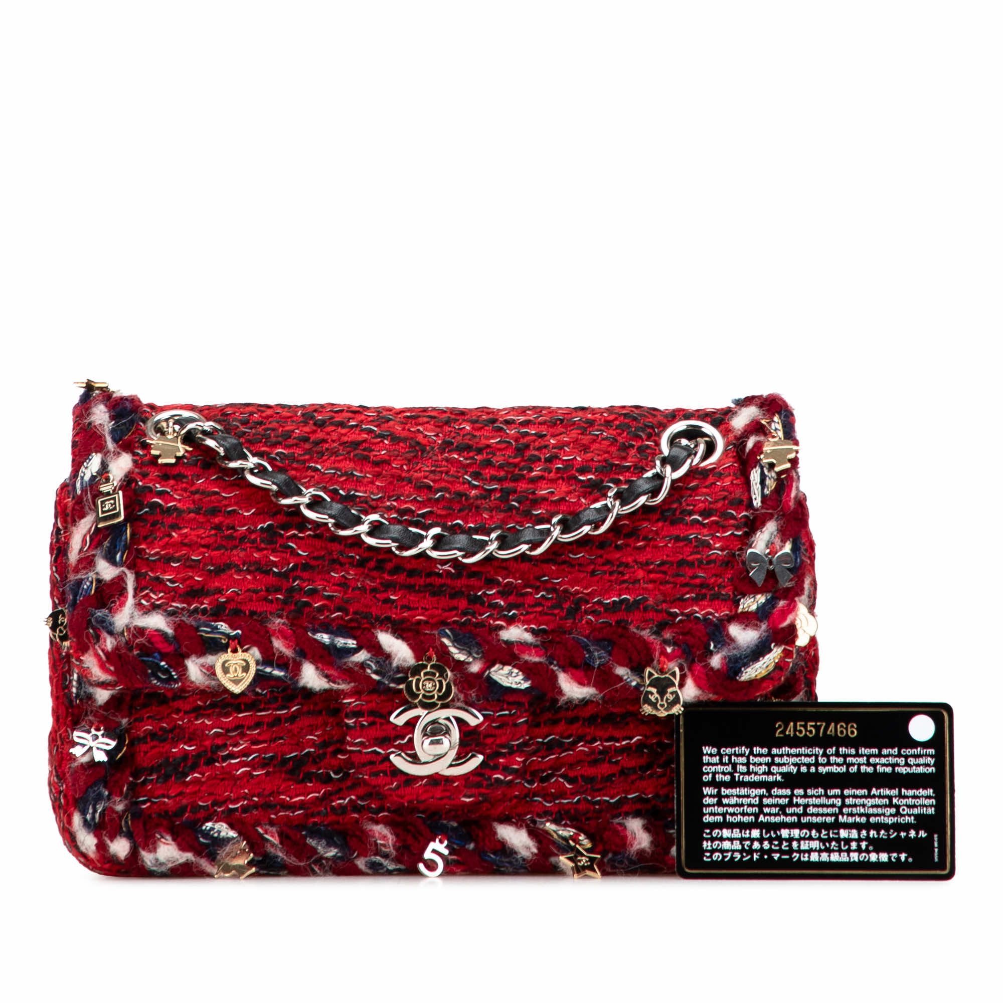 Chanel Small Classic Tweed Charm Double Flap - Image 12
