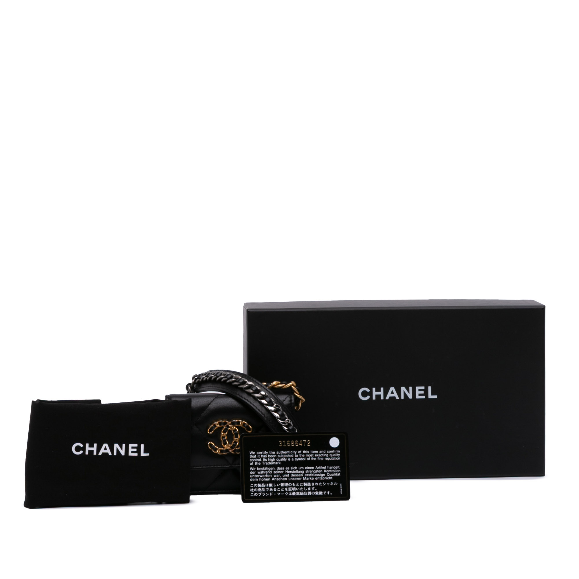 Chanel Lambskin 19 Flap Coin Purse With Chain - Image 13