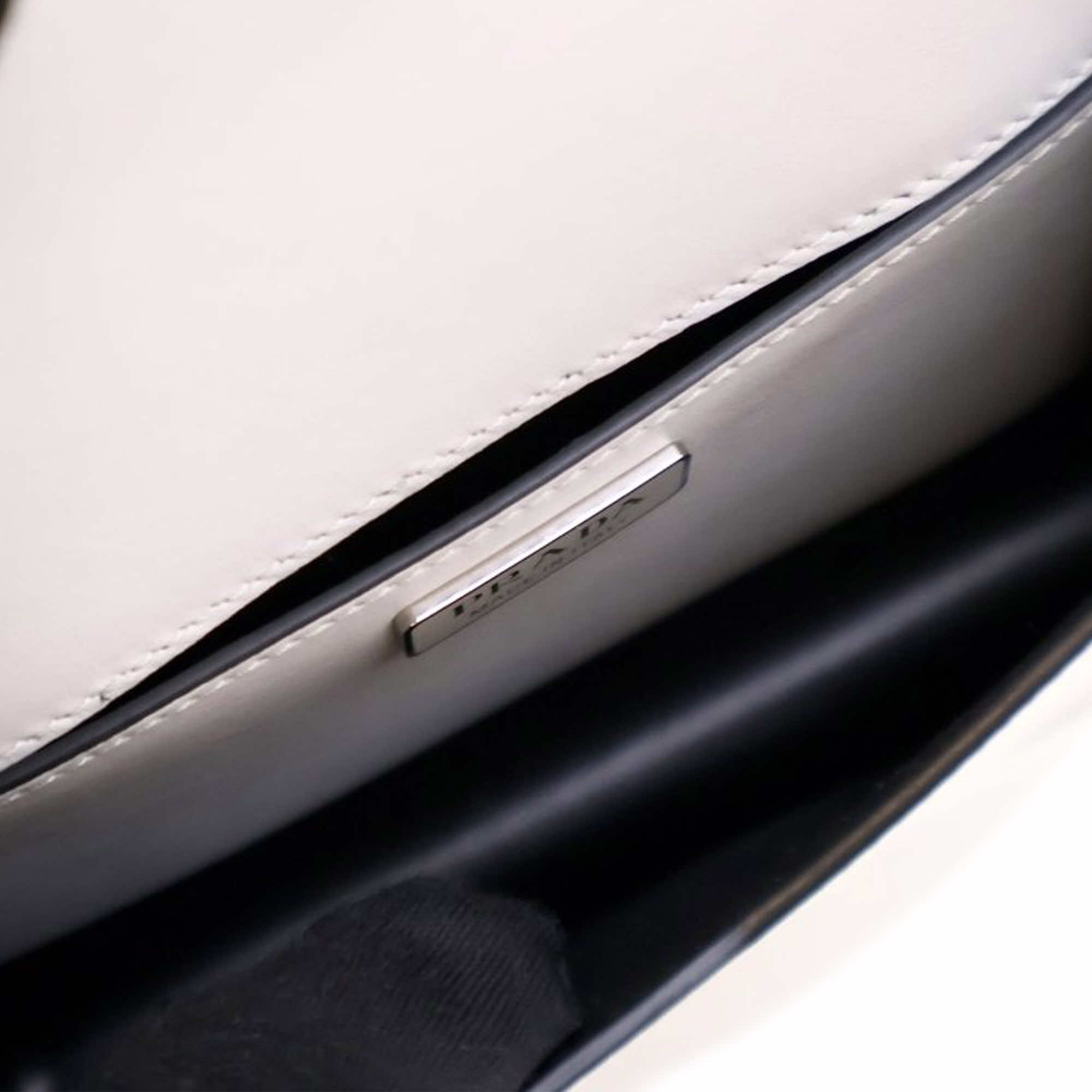 Prada Spazzolato Triangle Logo Plate Flap Chain Crossbody - 4